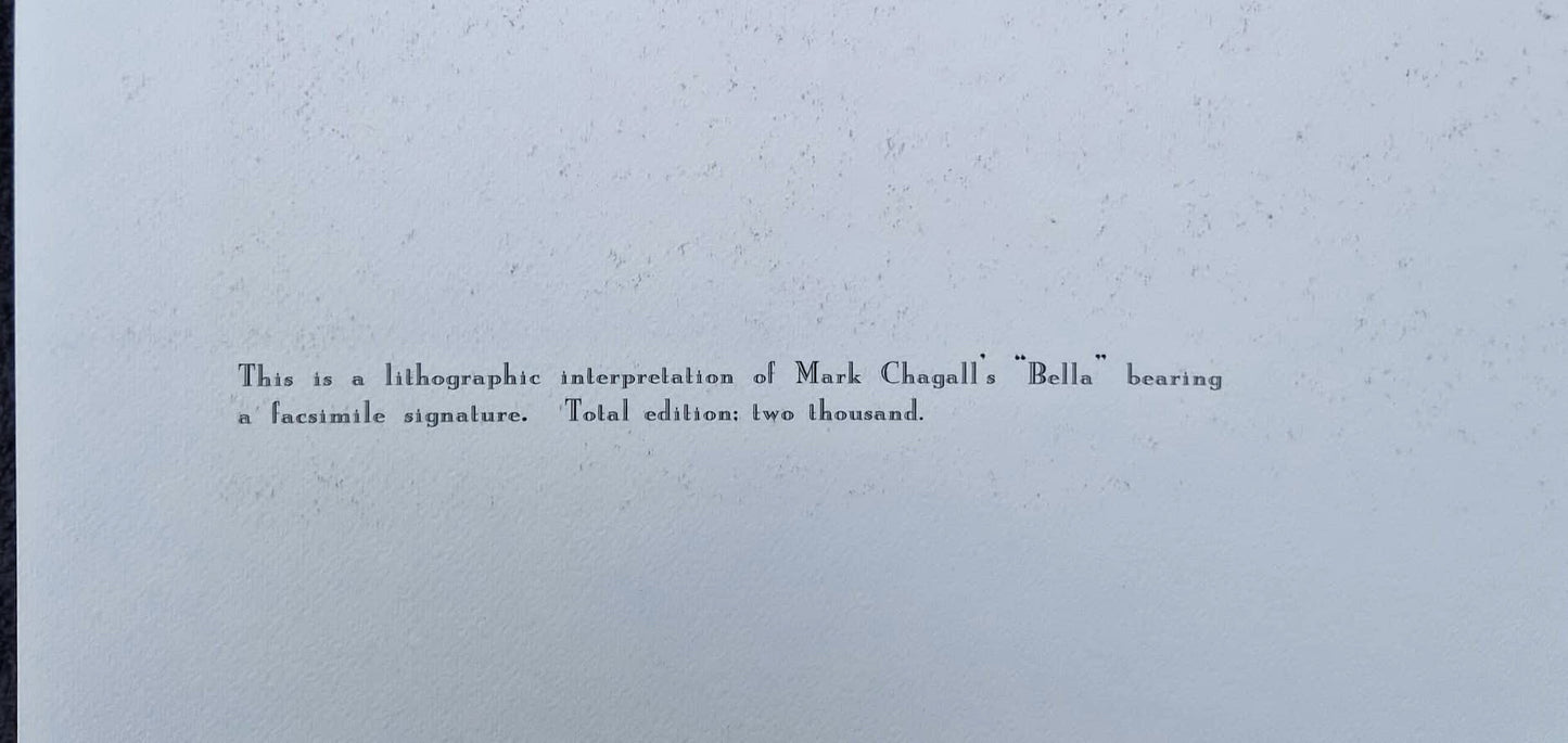 MARC CHAGALL – Bella (bez rámu), litografická tlač