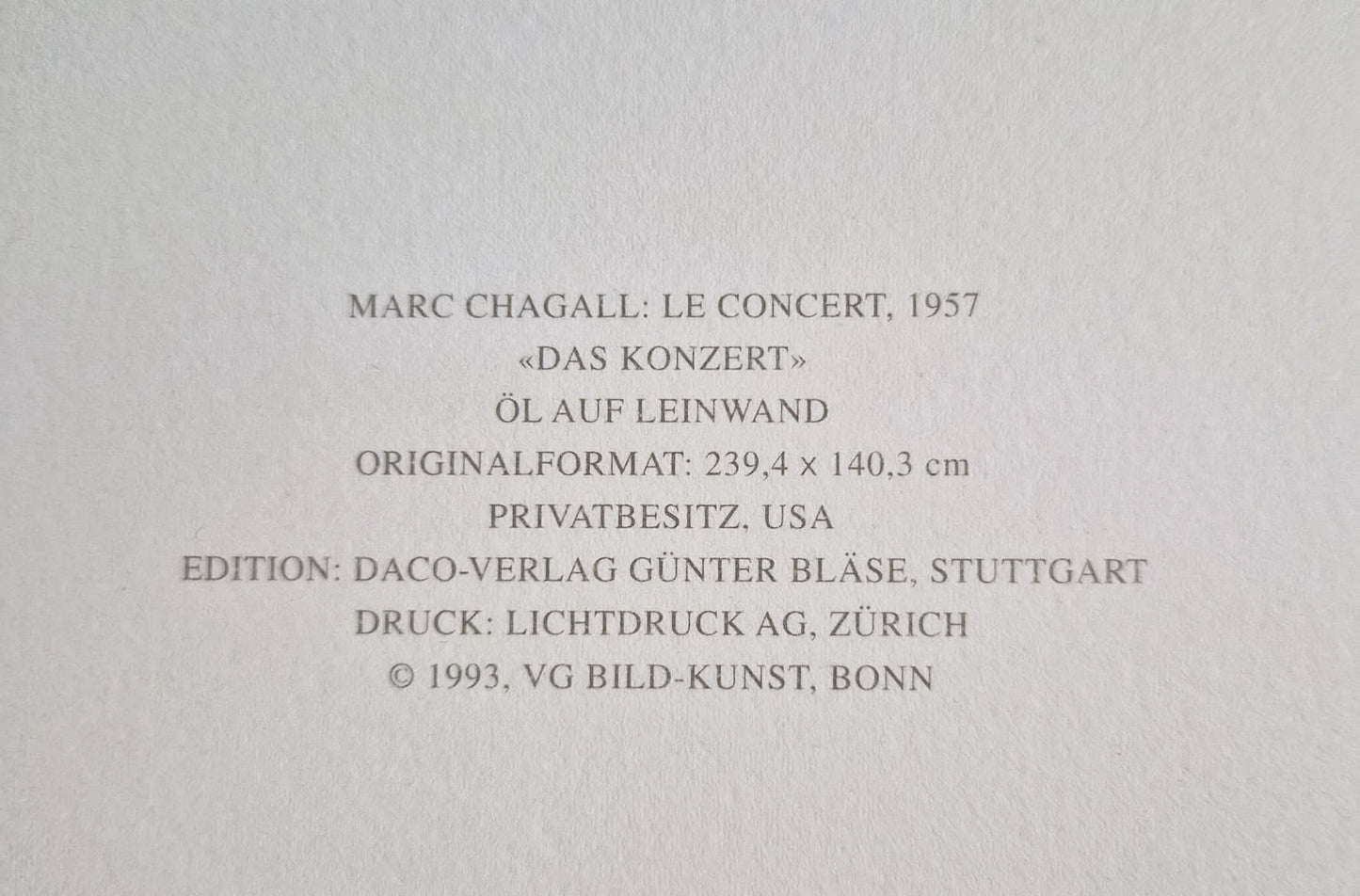 MARC CHAGALL – Koncert (bez rámu), (Certifikát), Granulitografia