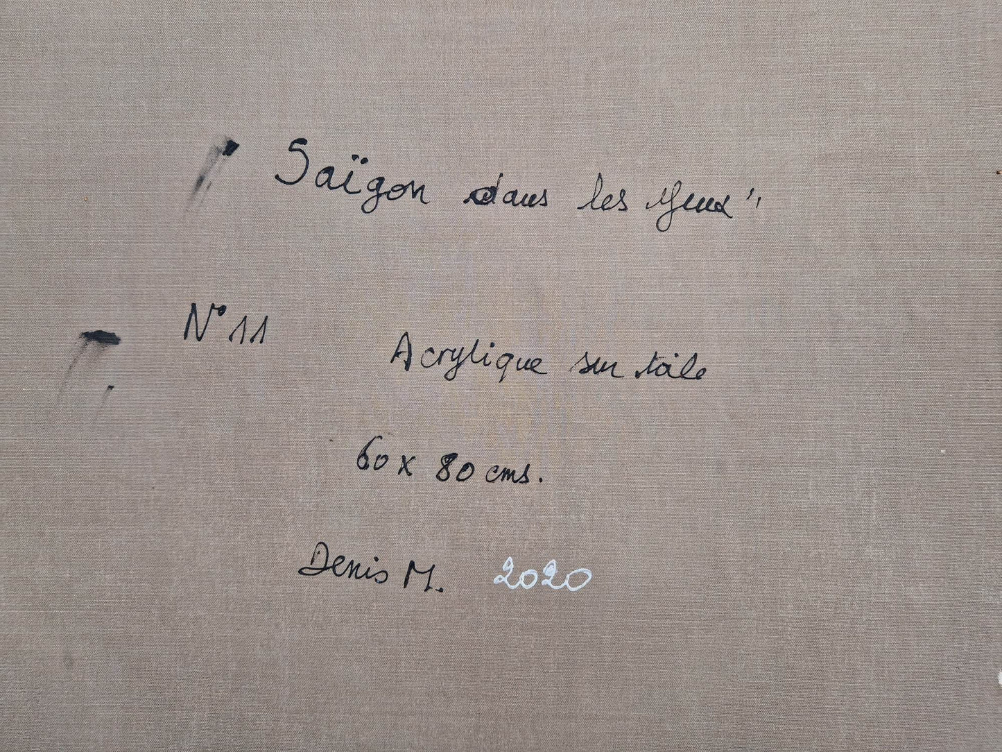 DENIS MARCON - Saigon dans les yeux N.11 (CERTIFIKÁT) (Unikátny - olejomaľba/akryl)