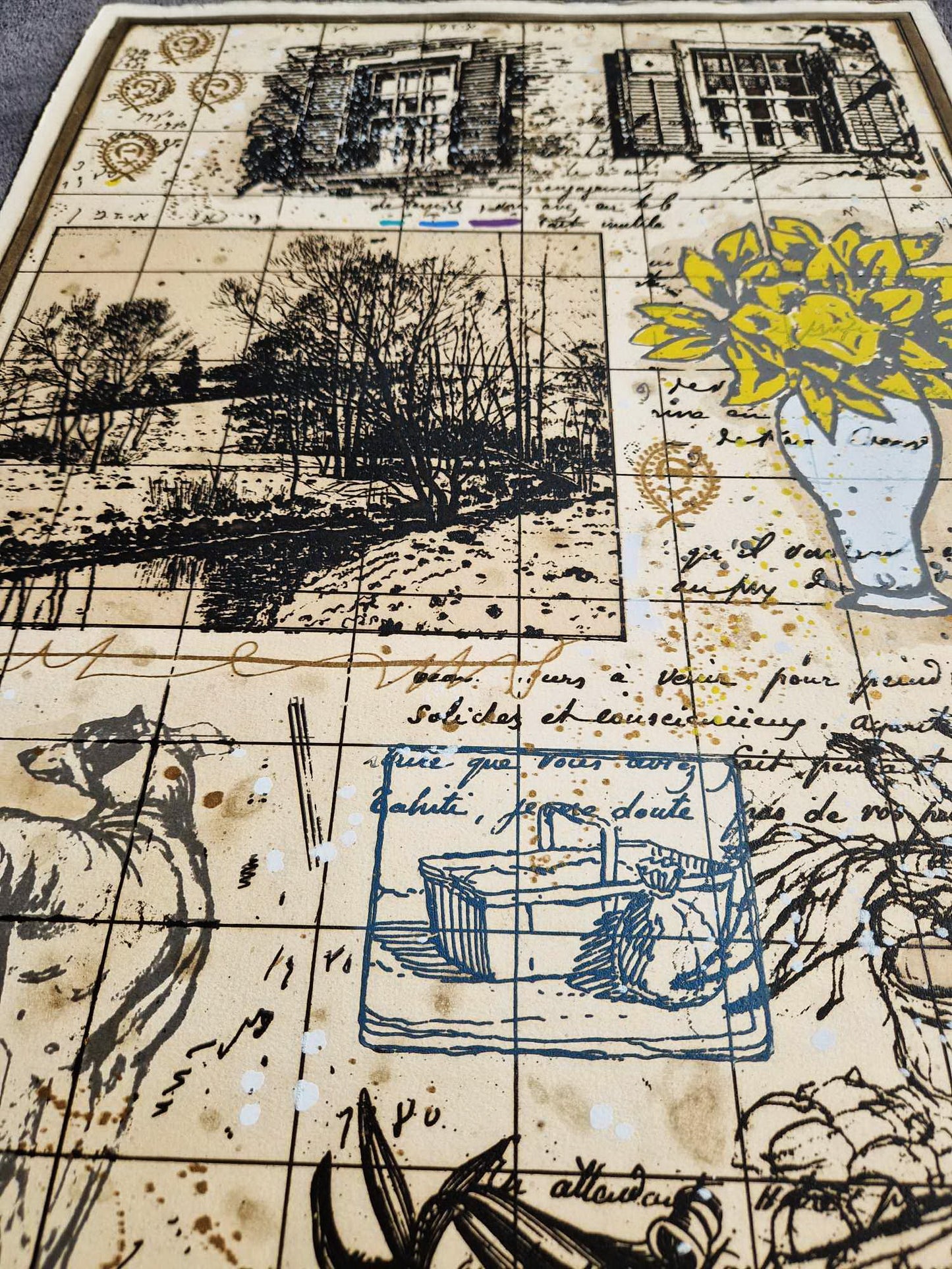 MICHAEL EISEMANN – Zimné ľalie v okne (bez rámu) Litografia