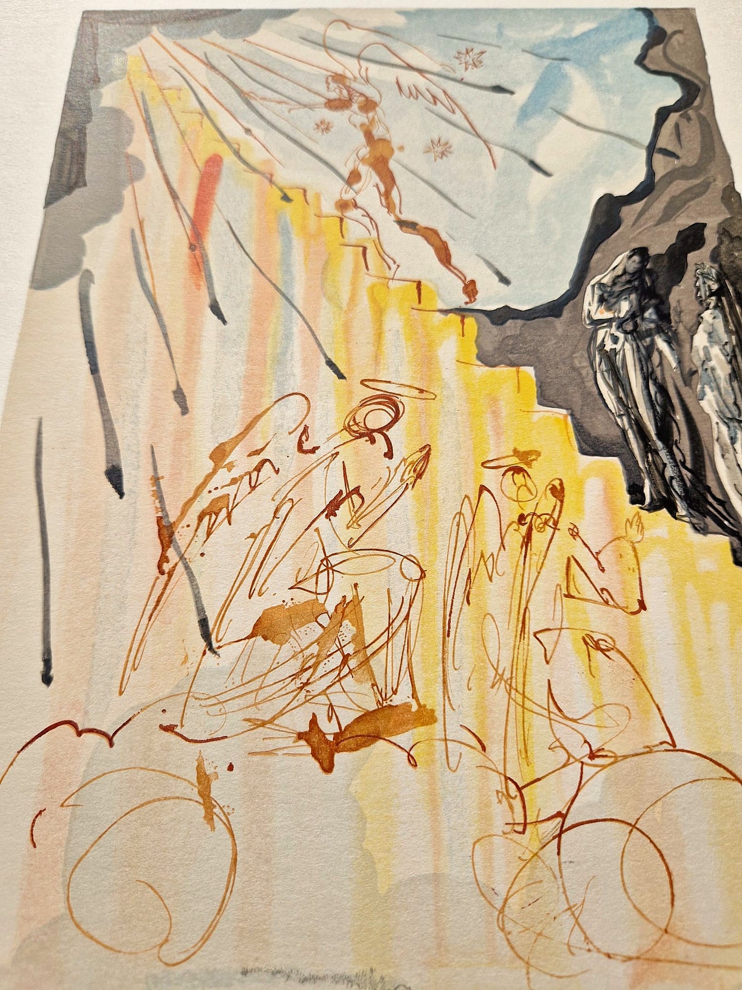 SALVADOR DALI - Nebeské schodisko (Dante - Božská komédia) (Bez rámu) Drevoryt