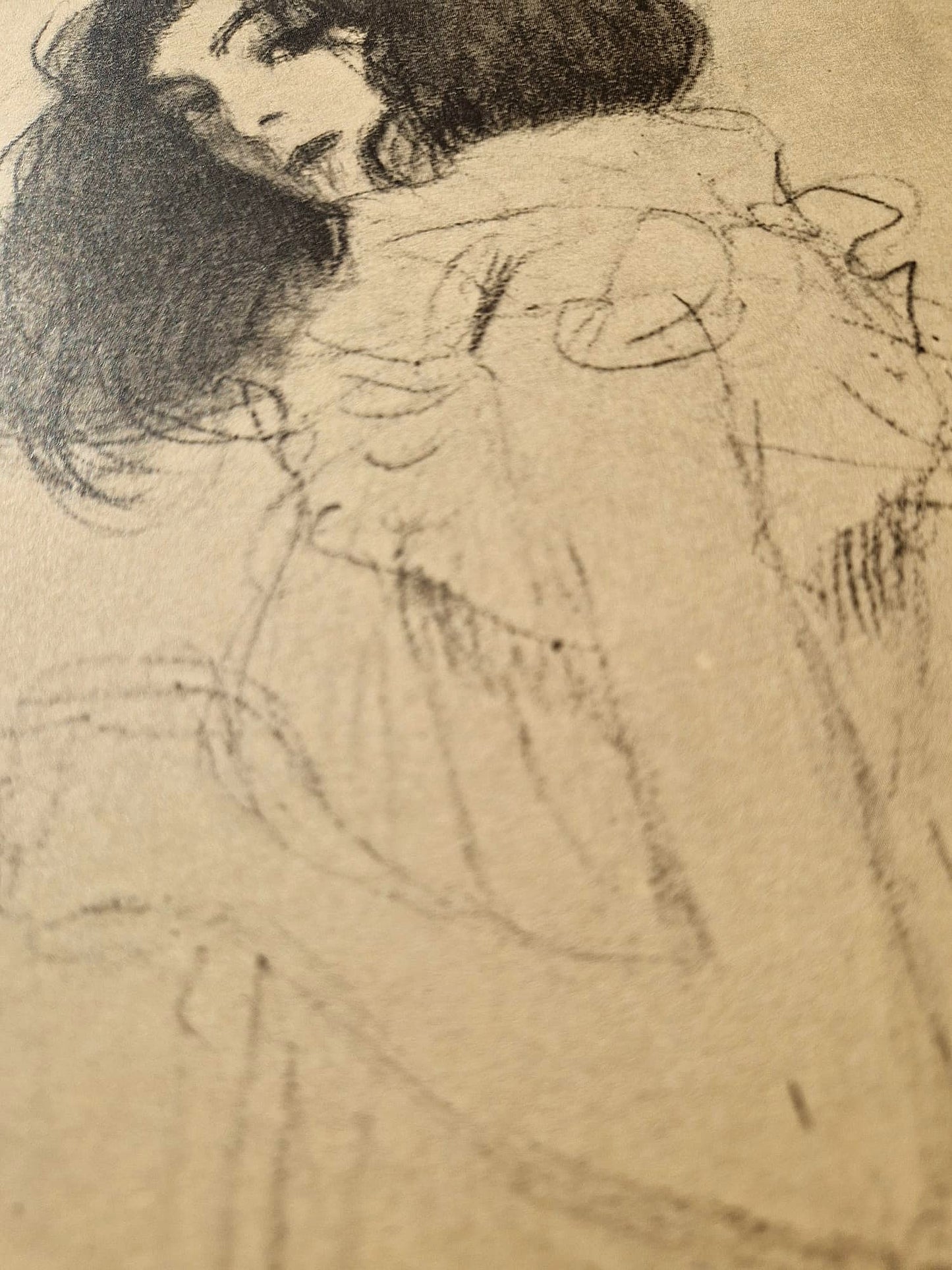 GUSTAV KLIMT – Dievča s čiernymi vlasmi (Bez rámu), litografická tlač