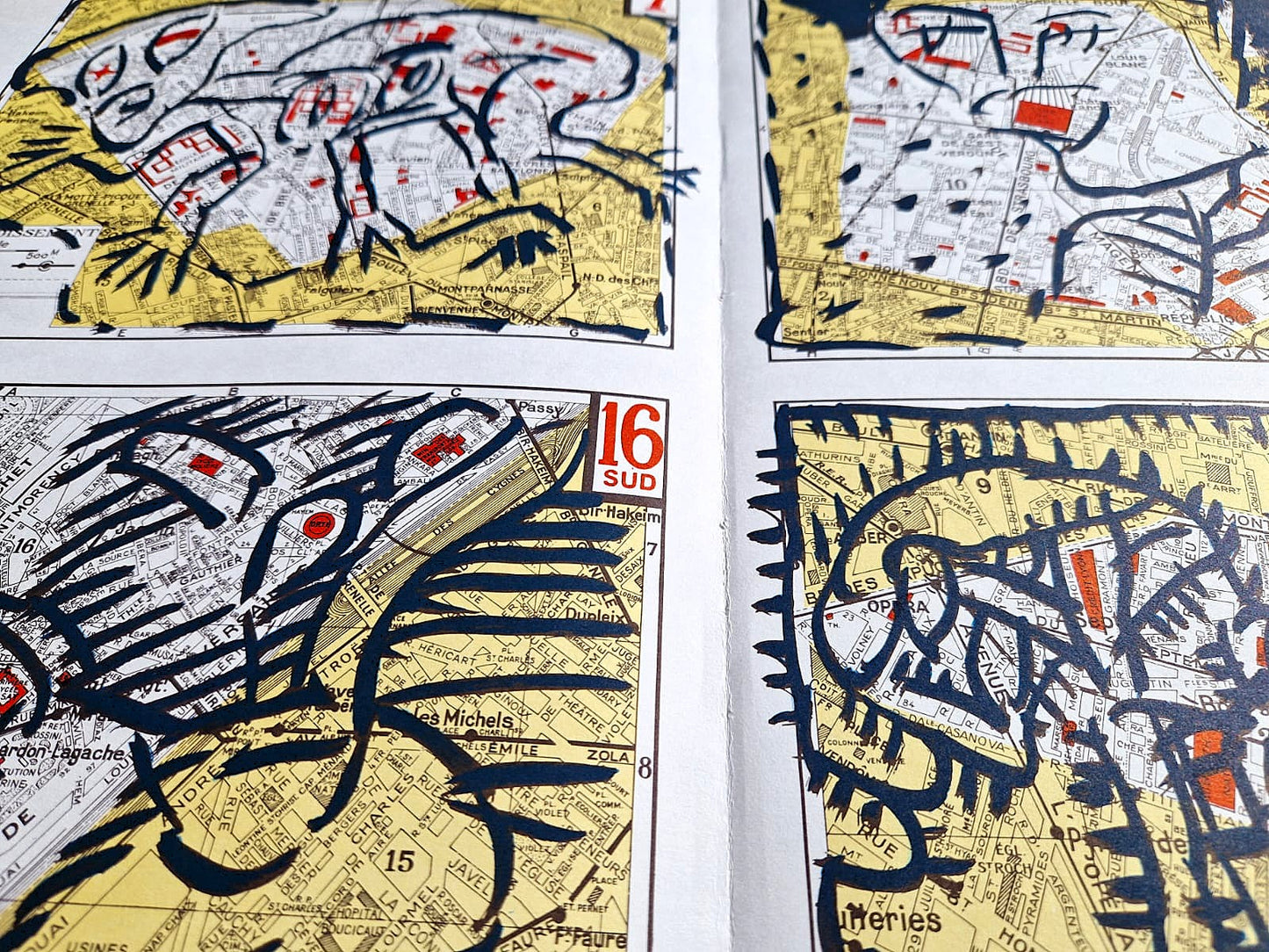 PIERRE ALECHINSKY – Quatre arrondissements (Nezarámované), Litografia