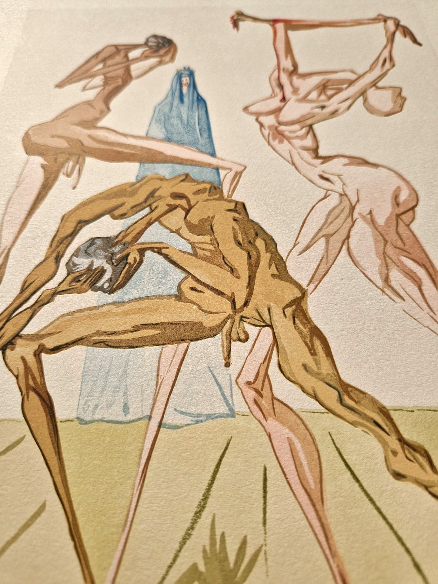 SALVADOR DALI - The Inhabitants of Prato (Divine Comedy - Dante) (Unframed)