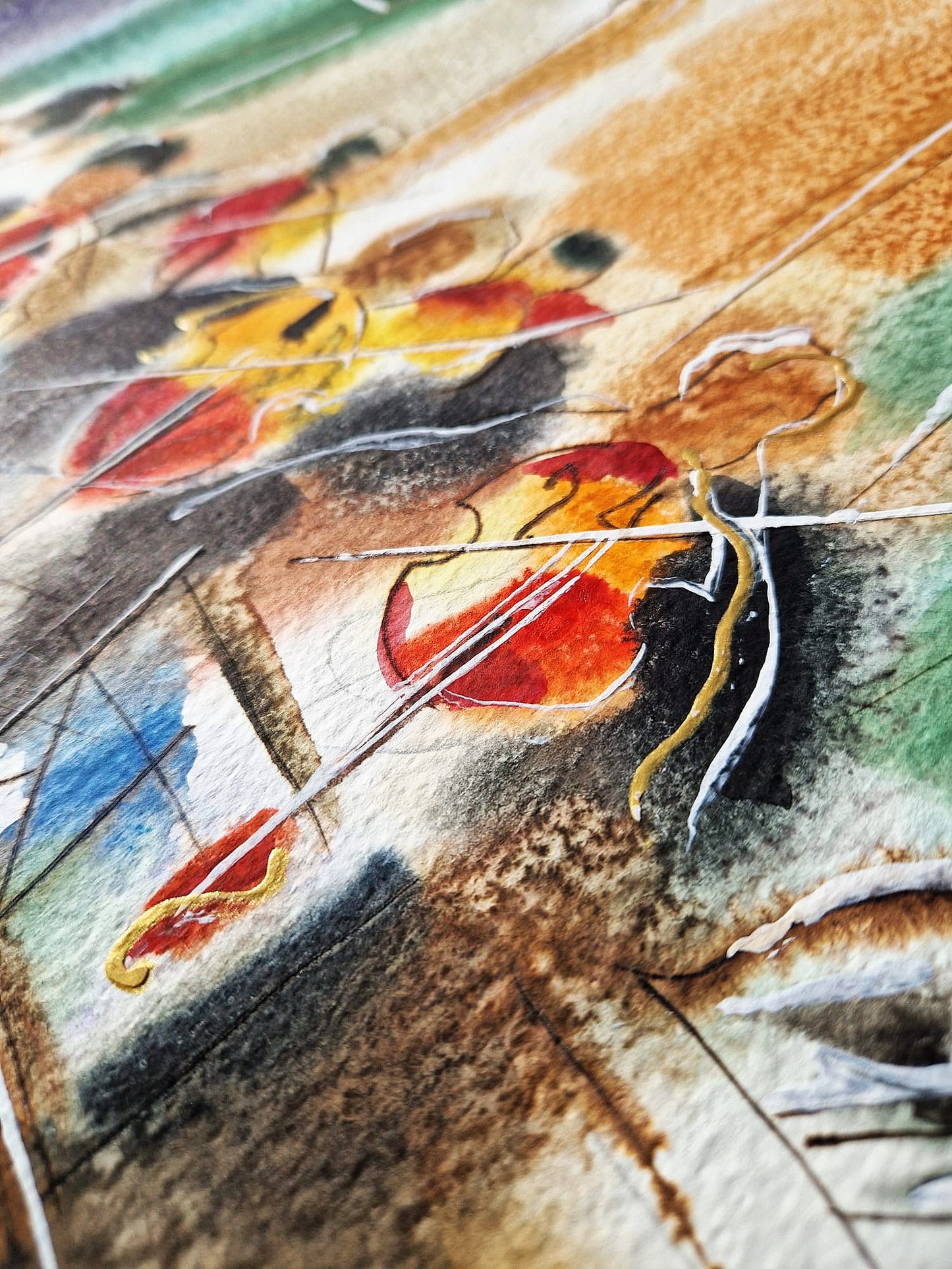 MICHAEL ROZENVAIN - The Symphonic Pulse (UNIQUE - Watercolor) (Unframed)