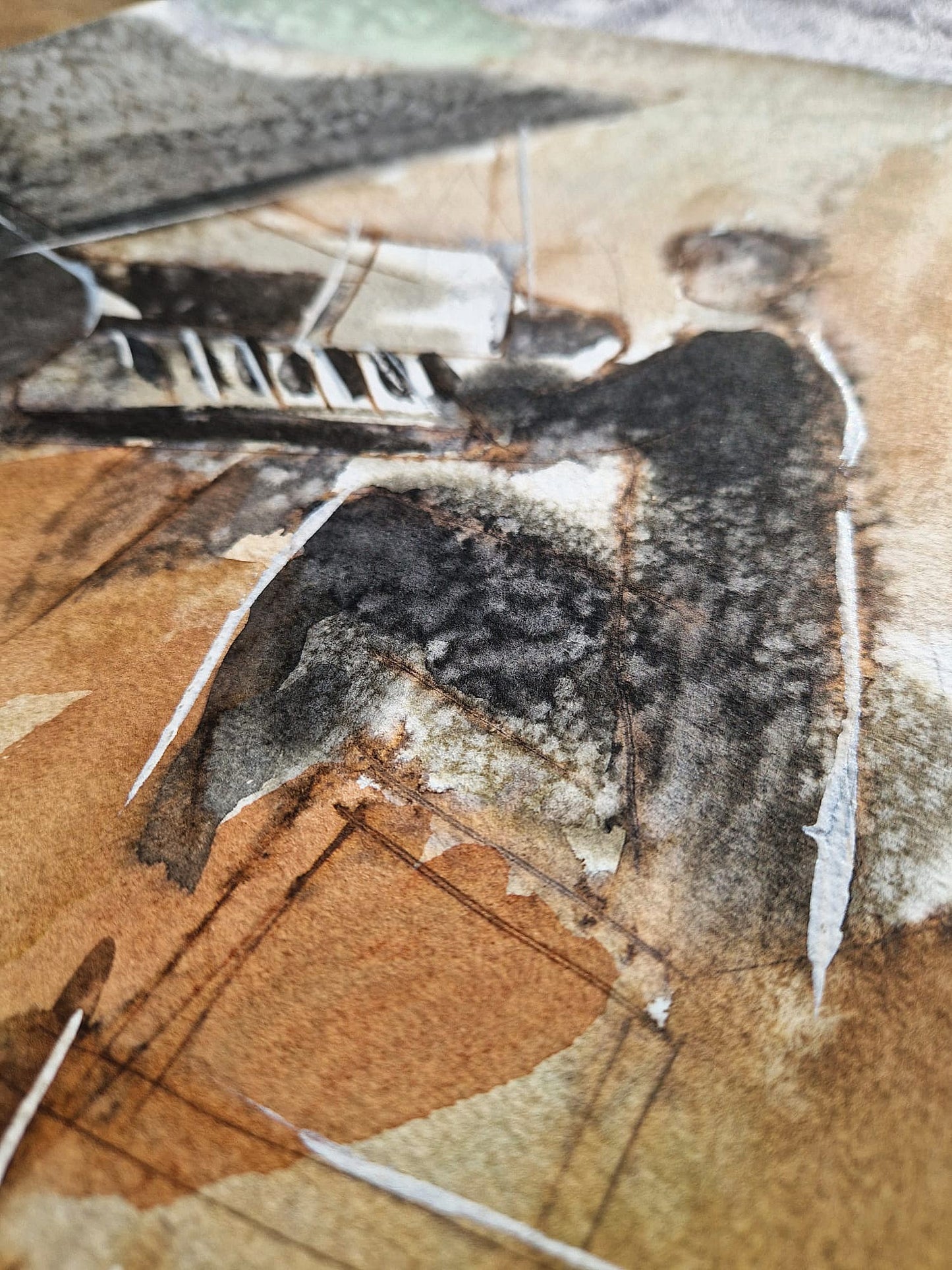 MICHAEL ROZENVAIN - The Melodic Resonance (UNIQUE - Watercolor) (Unframed)