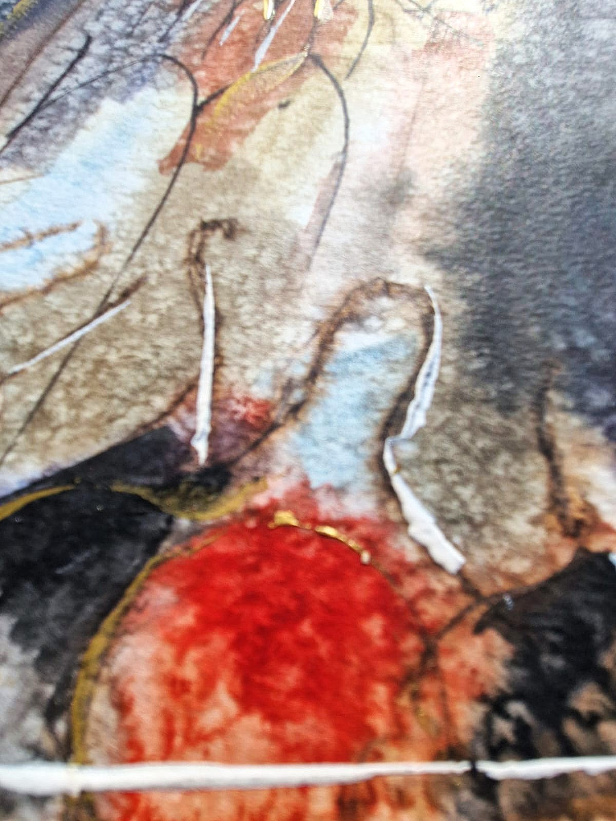 MICHAEL ROZENVAIN - The Cello Player (UNIQUE - Watercolor) (Unframed)