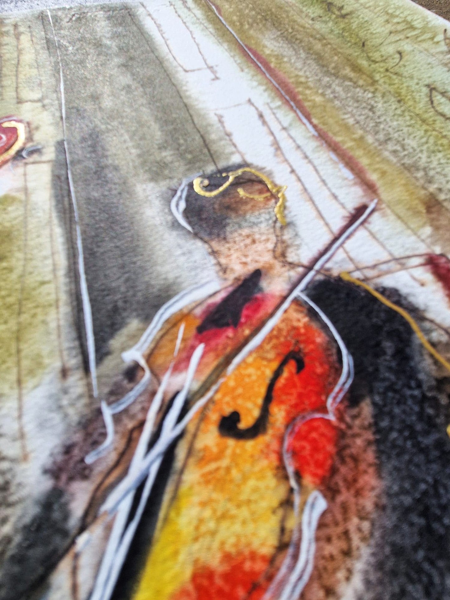 MICHAEL ROZENVAIN - Intimate Orchestra (UNIQUE - Watercolor) (Unframed)