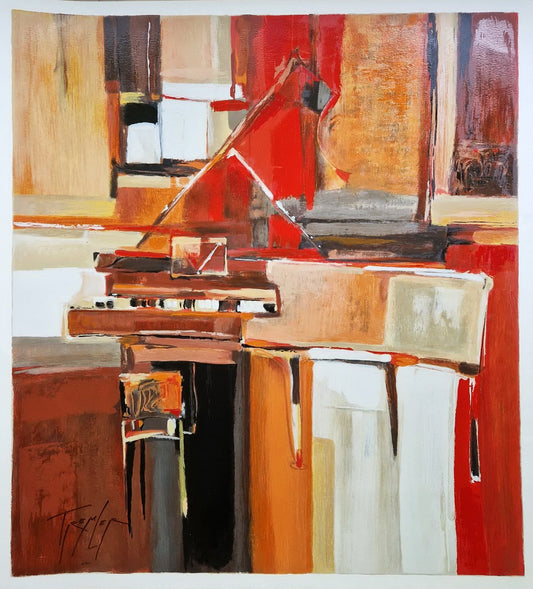 YURI TREMLER - Piano in Red (Unframed), Serigraph