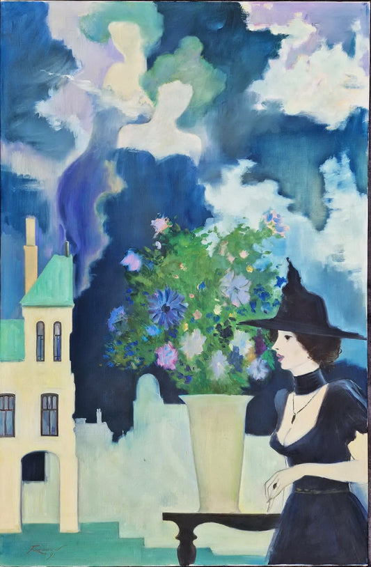 MARK FURMAN - The Silent Observer of the City (UNIQUE - Oil painting)