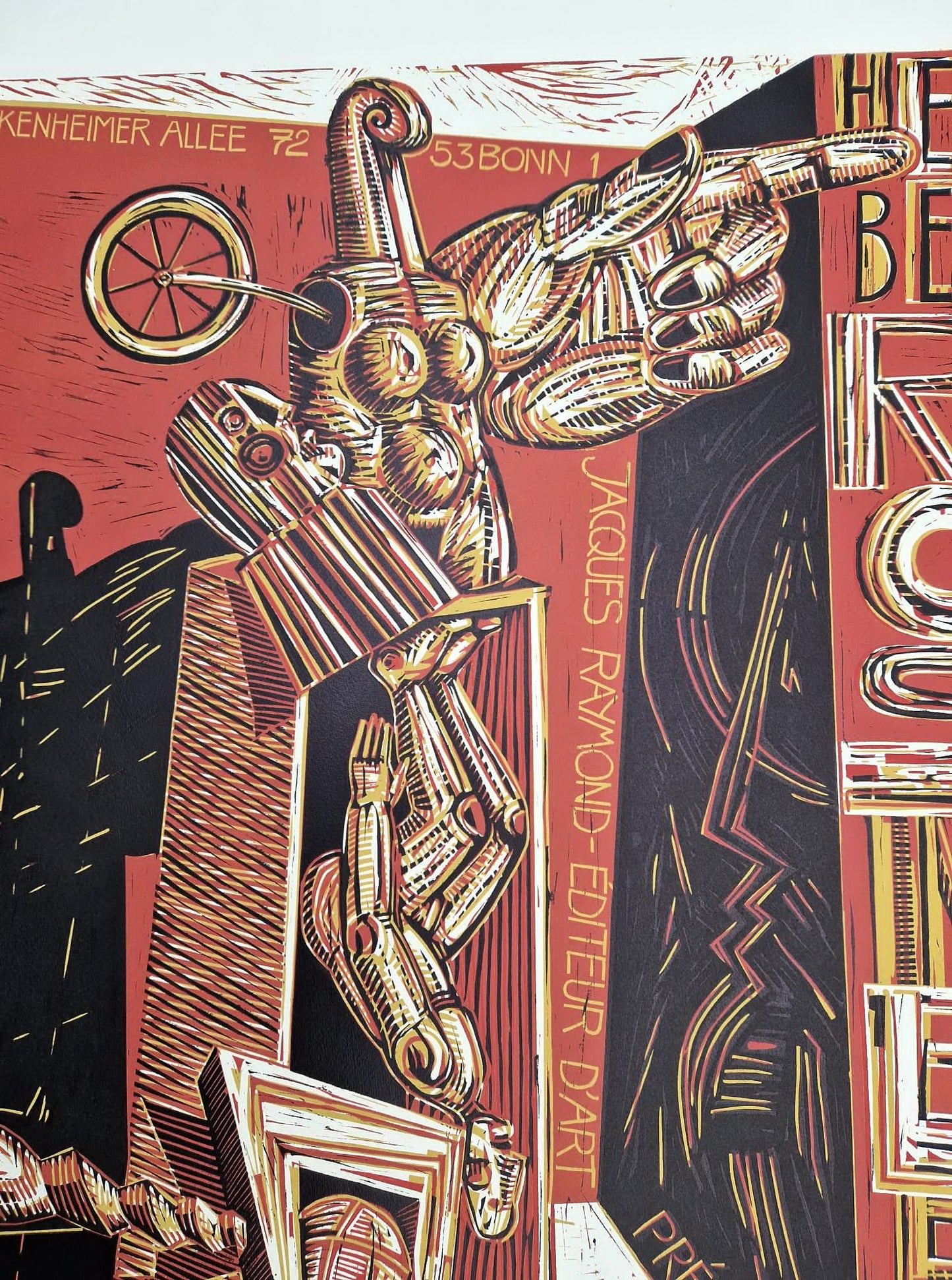 HERBERT ROSNER - Jacques Raymond Présente Herbert Rosner (Unframed), Woodcut / Linocut