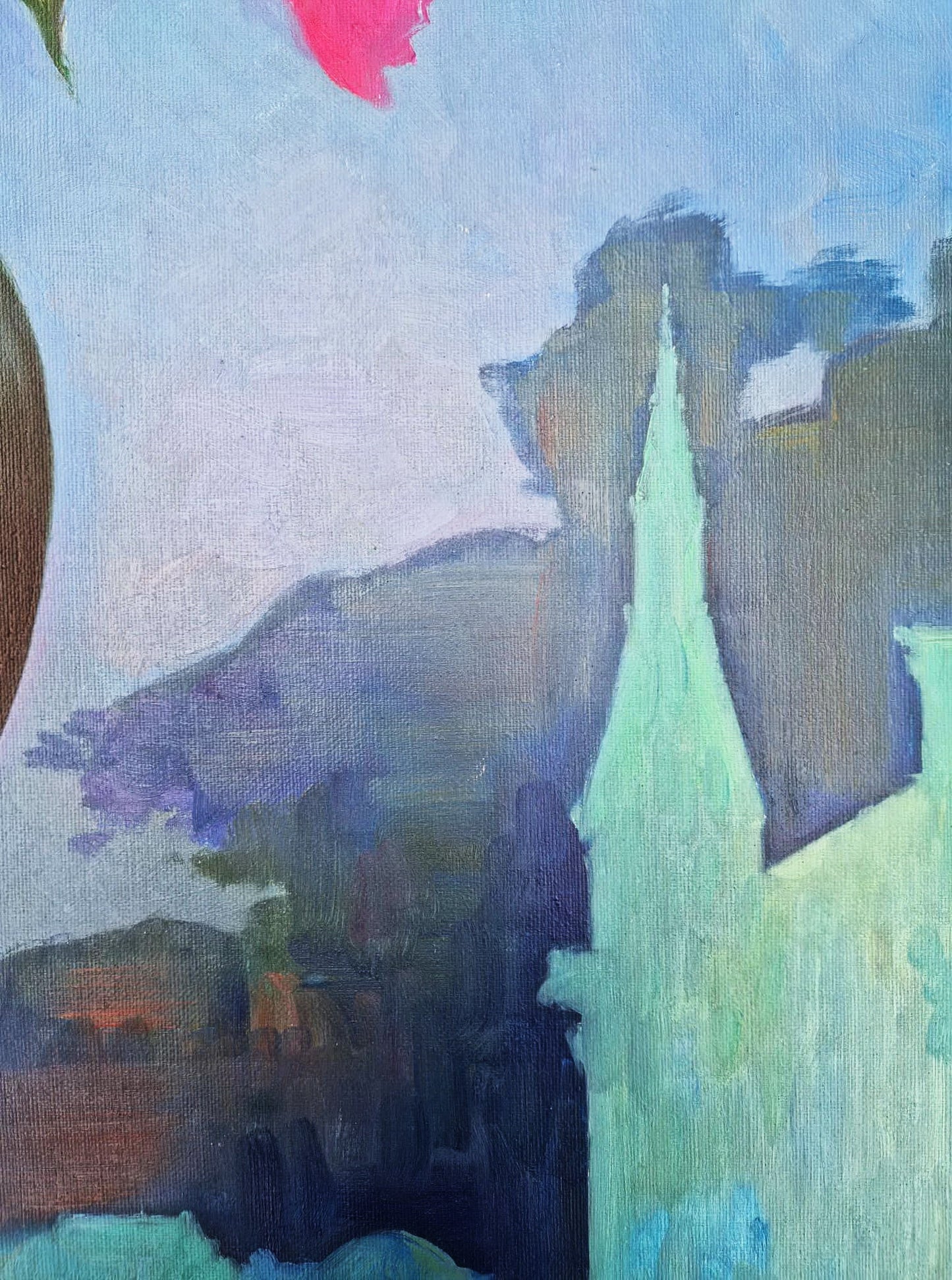 MARK FURMAN - Kvety nad mestom (JEDINEČNÝ - Olejomaľba)