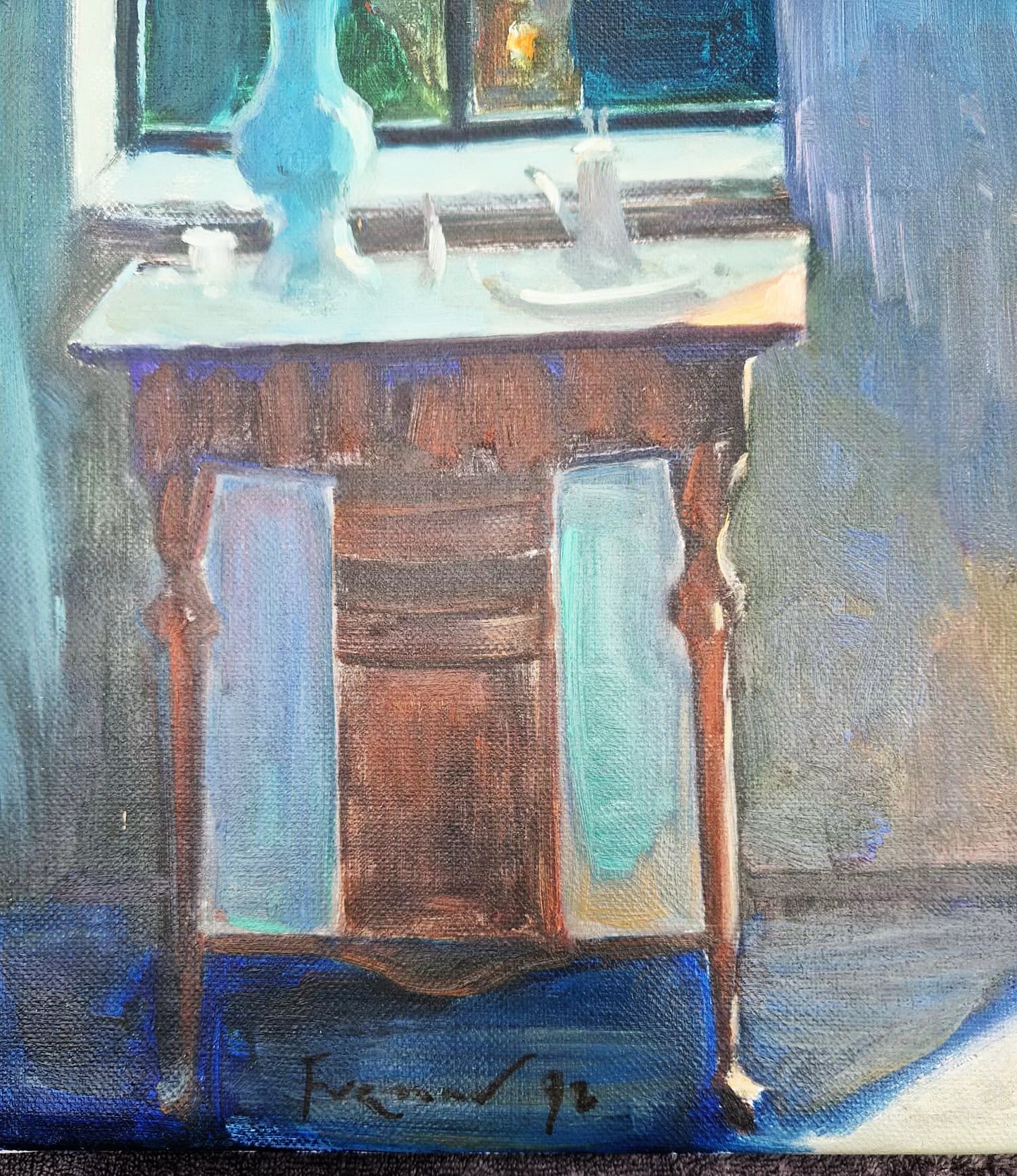 MARK FURMAN - Midnight Muse in Berlin  (UNIQUE - Oil painting )