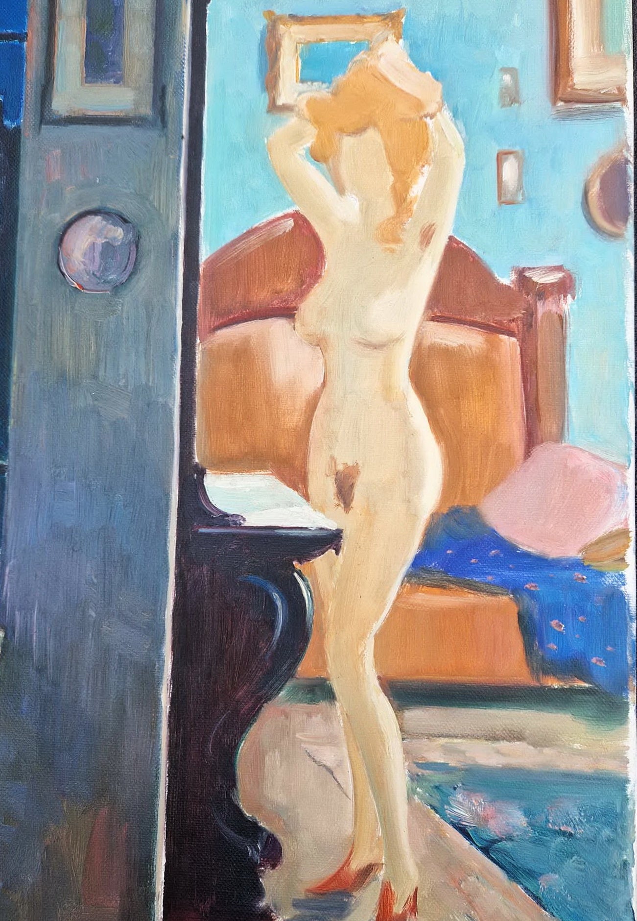 MARK FURMAN - Midnight Muse in Berlin  (UNIQUE - Oil painting )