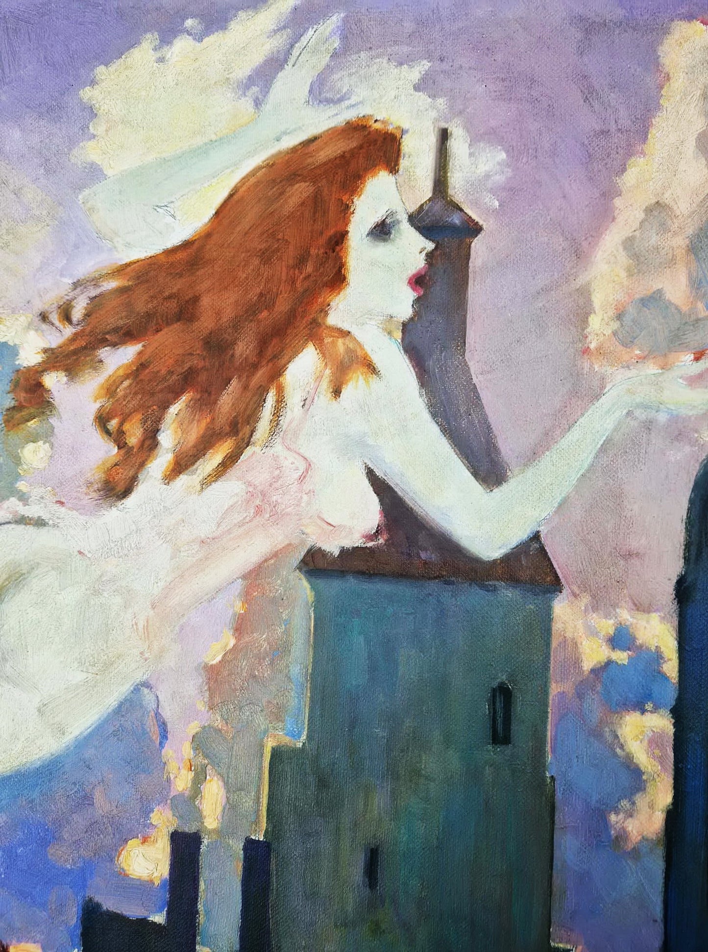MARK FURMAN - Floating Dreams over Berlin (UNIQUE - Oil painting)