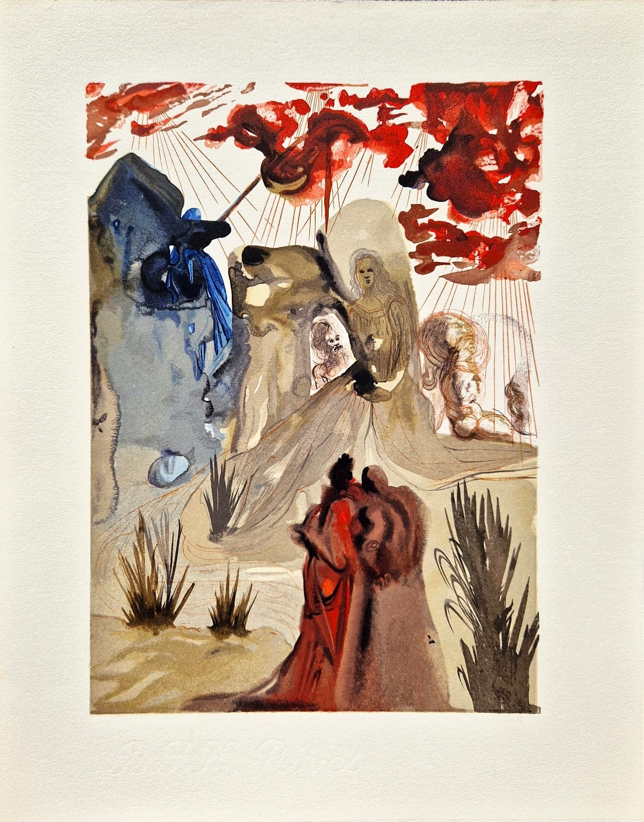 SALVADOR DALI - Božský les (Dante - Božská komédia) (Bez rámu) Drevoryt
