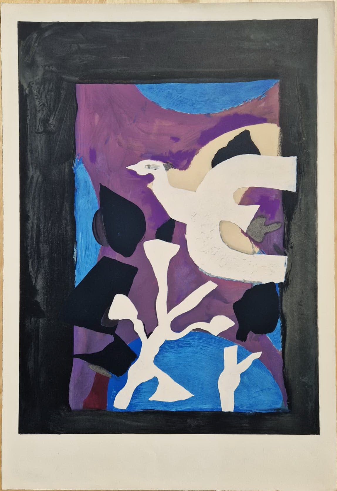 GEORGES BRAQUE - Oiseau et Lotus (Unframed) Lithograph