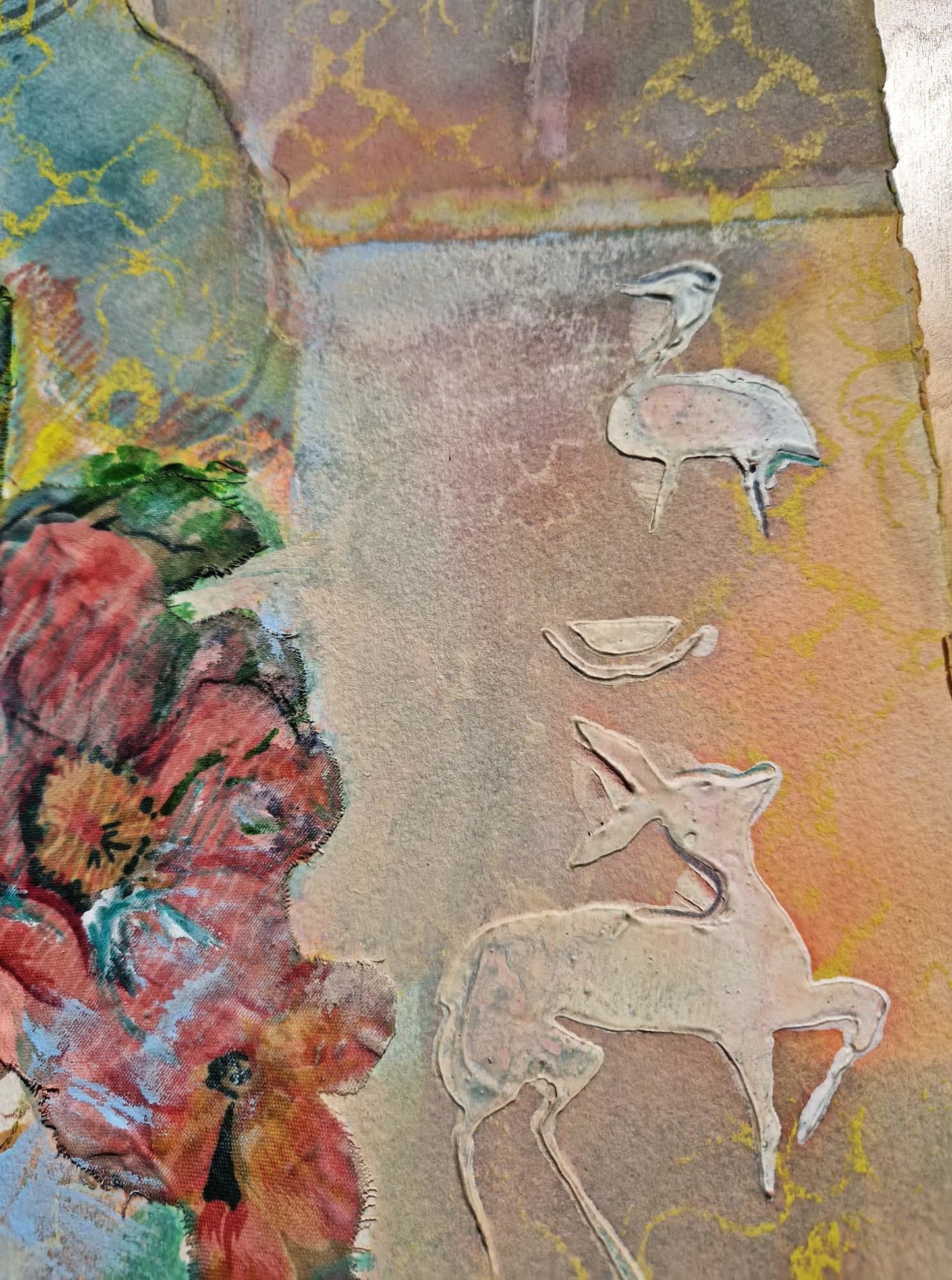 BATIA MAGAL - Summer Garden Gala (UNIQUE - Watercolor / Mixed Media) (Unframed)