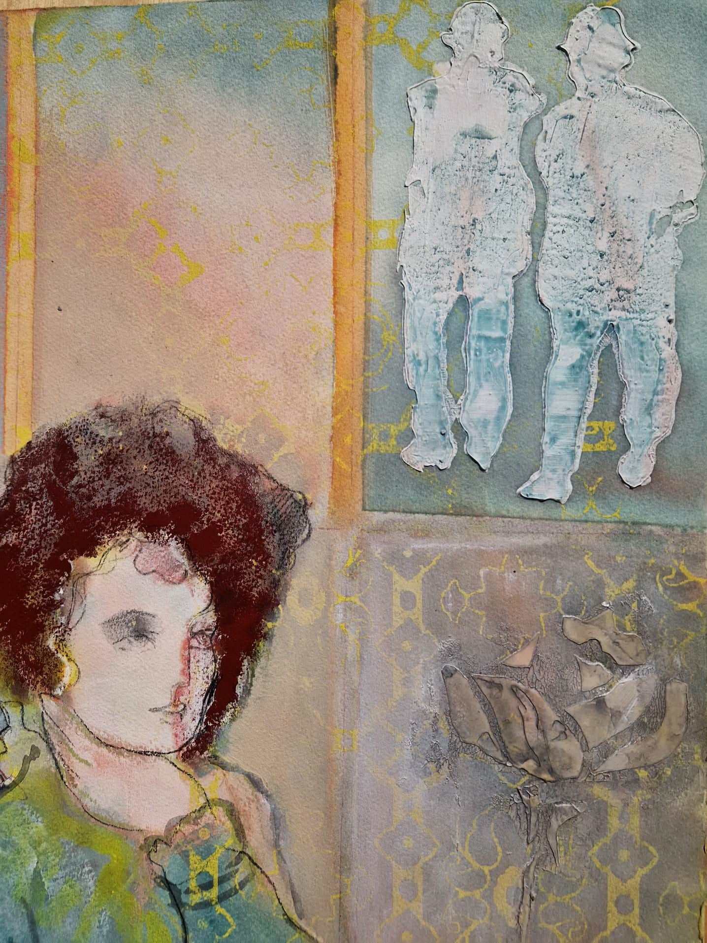 BATIA MAGAL - Summer Garden Gala (UNIQUE - Watercolor / Mixed Media) (Unframed)