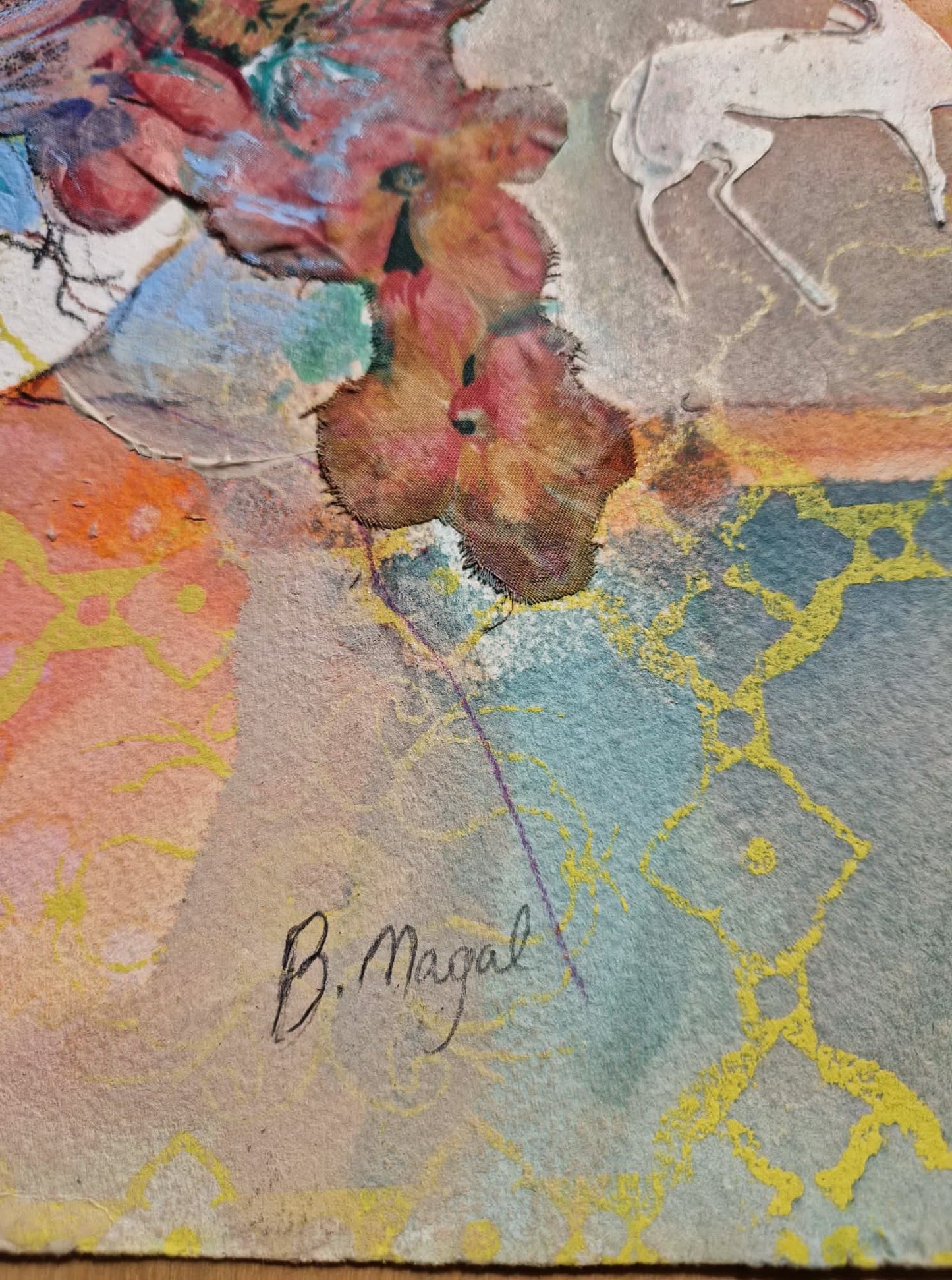 BATIA MAGAL - Summer Garden Gala (UNIQUE - Watercolor / Mixed Media) (Unframed)