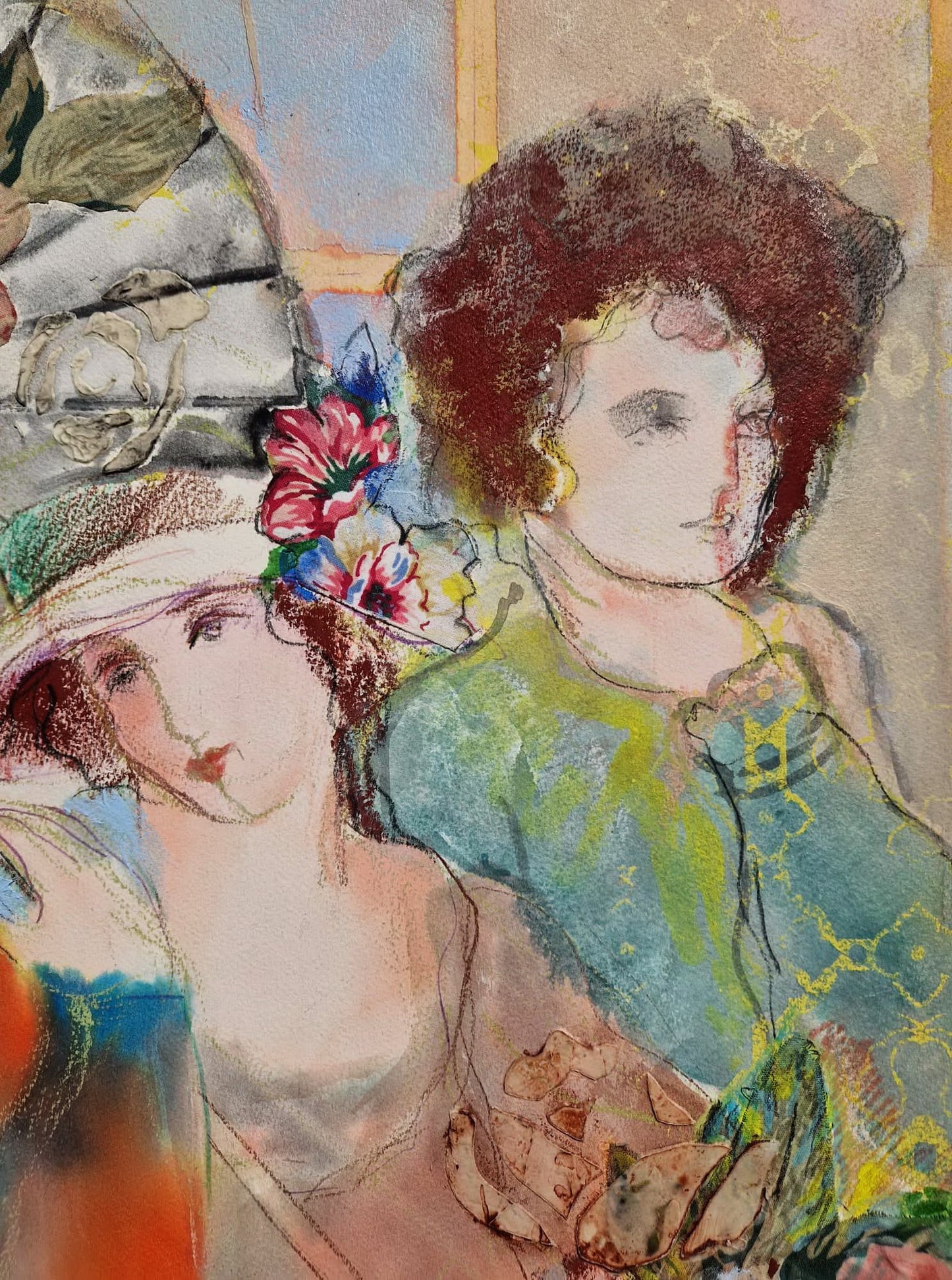 BATIA MAGAL - Summer Garden Gala (UNIQUE - Watercolor / Mixed Media) (Unframed)