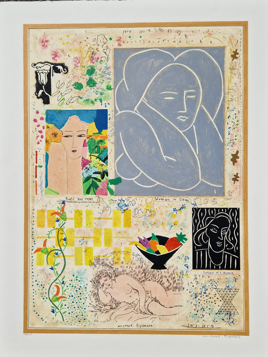 MICHAEL EISEMANN - Žena v sivej (bez rámu) litografia