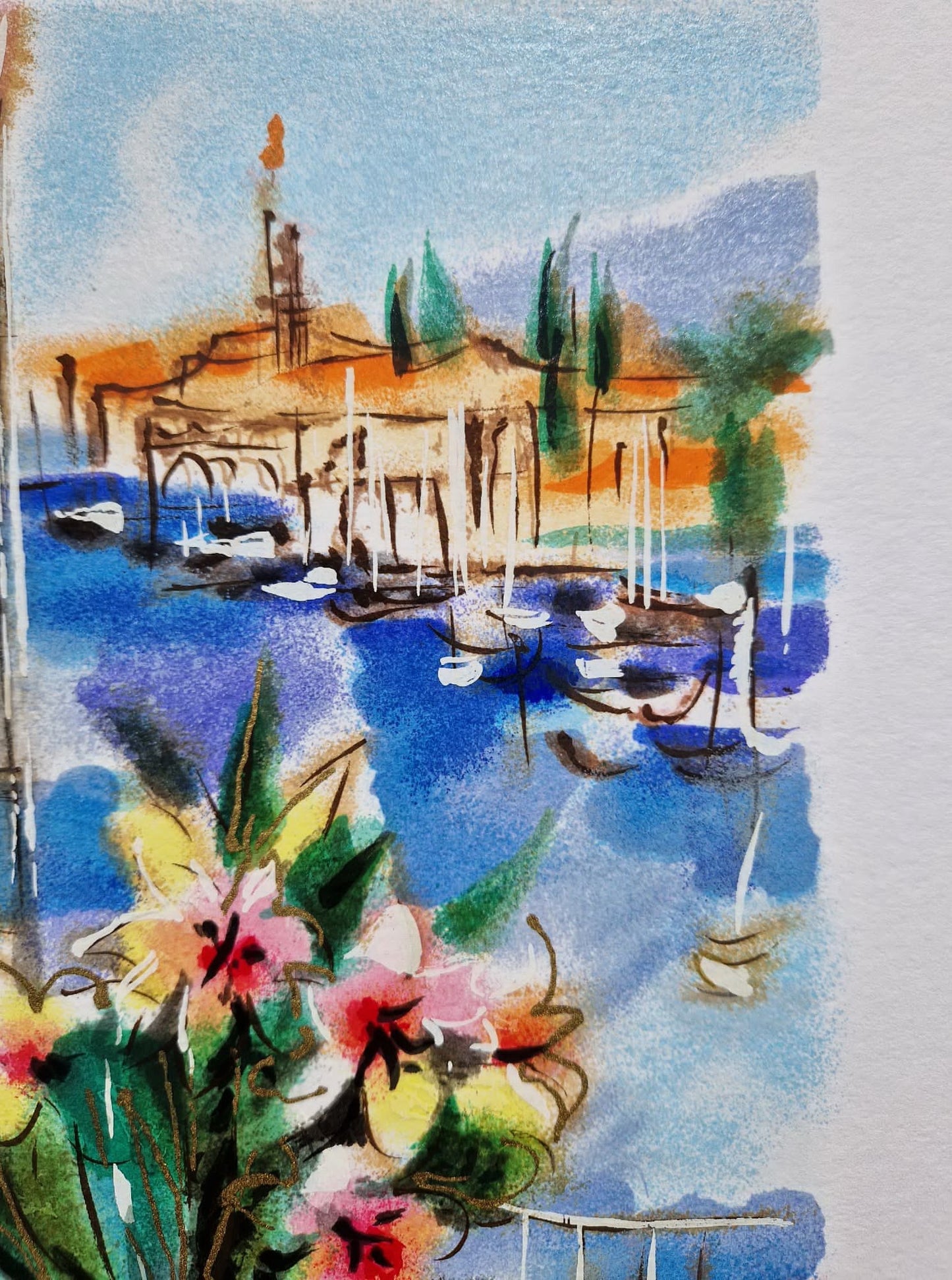 MICHAEL ROZENVAIN - Vase and Fruit (Unframed) Serigraph