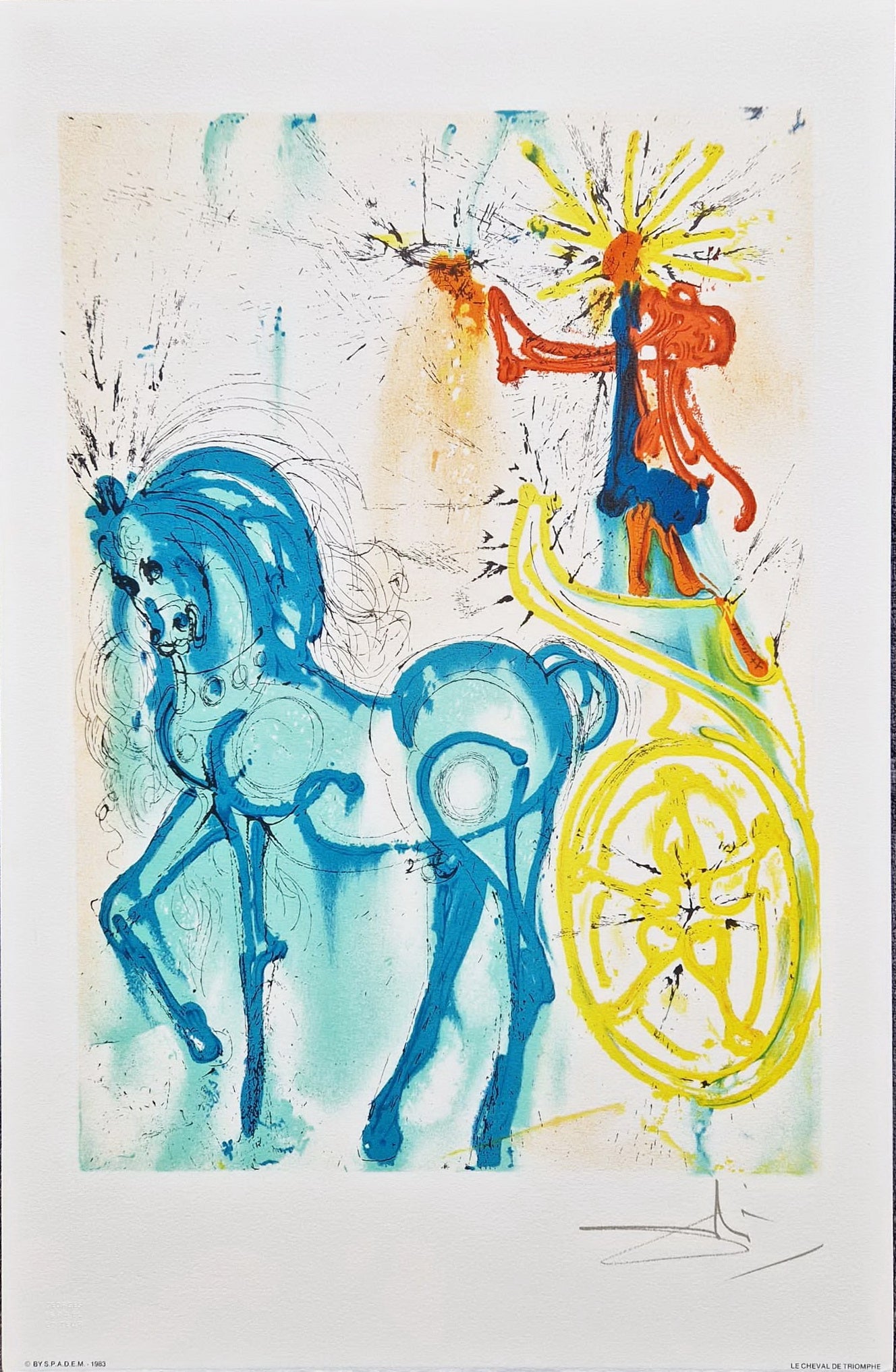 SALVADOR DALI - Le Cheval de Triomphe /Discount!!!/ (Certificate) (Unframed) lithograph by S.P.A.D.E.M (Israel)