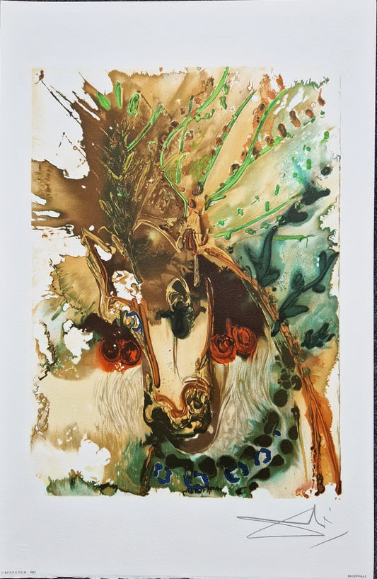 SALVADOR DALI - Bucephale (CERTIFICATE) (Unframed) Original lithograph by S.P.A.D.E.M (Israel)