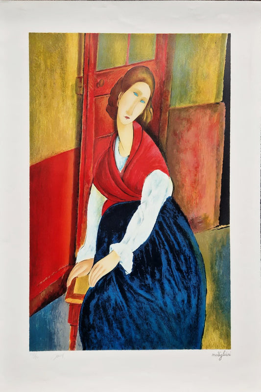 AMEDEO MODIGLIANI - Portrait of Jeanne Hébuterne (Unframed), Lithograph