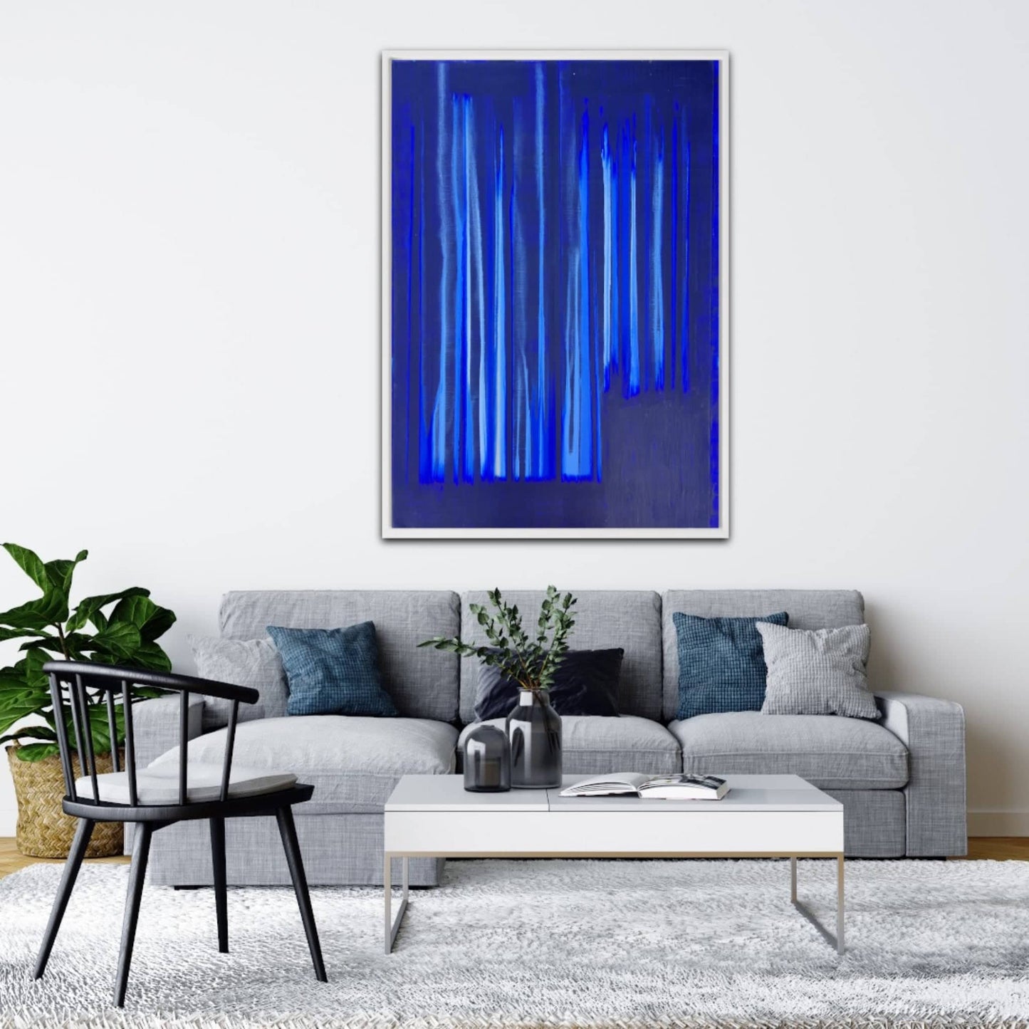 YOAV BRENER - Indigo Rhythm (UNIQUE - acrylic/oil painting) (Unframed)