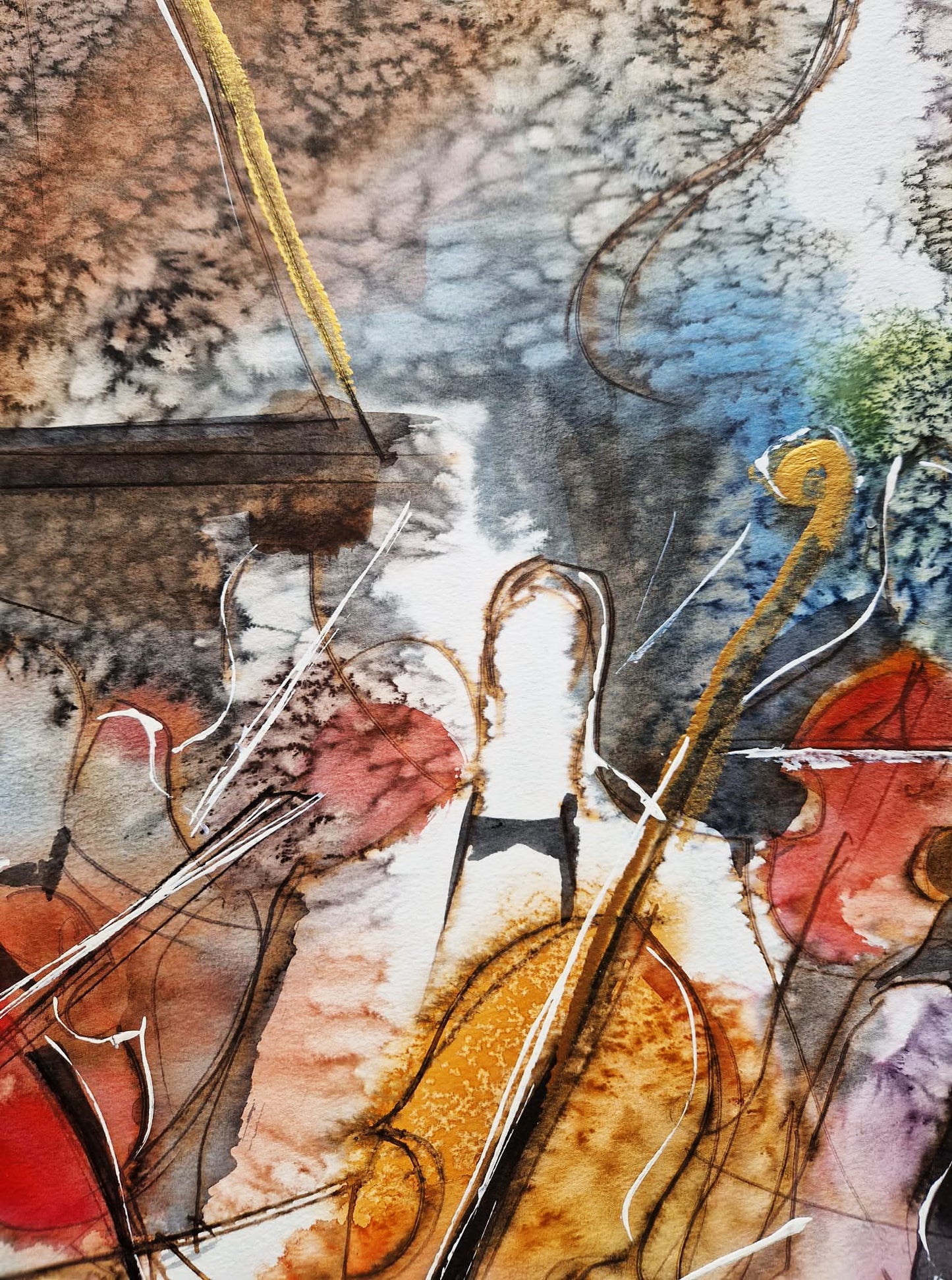 MICHAEL ROZENVAIN - Mozart (UNIQUE - Watercolor) (Unframed)