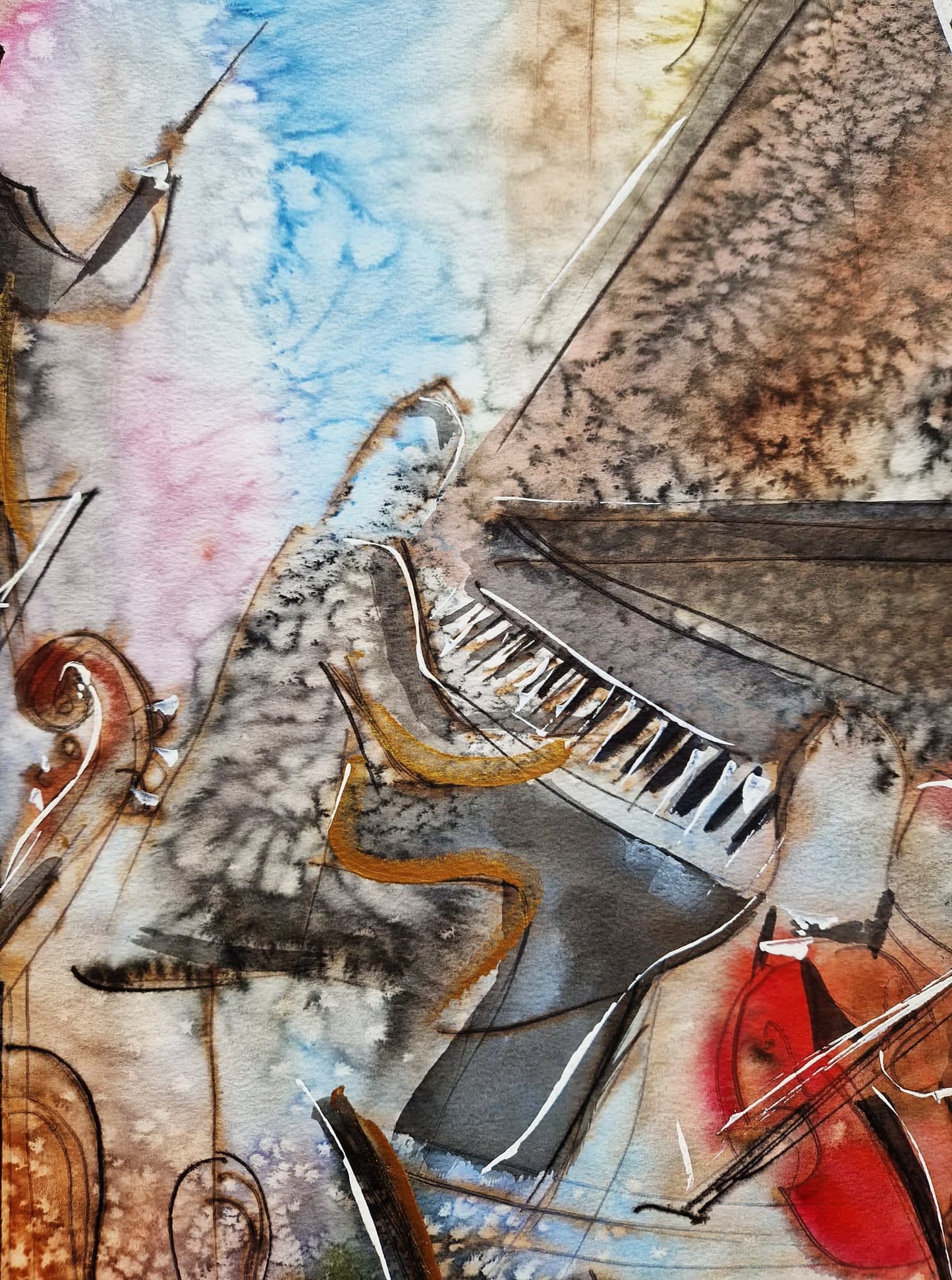 MICHAEL ROZENVAIN - Mozart (UNIQUE - Watercolor) (Unframed)