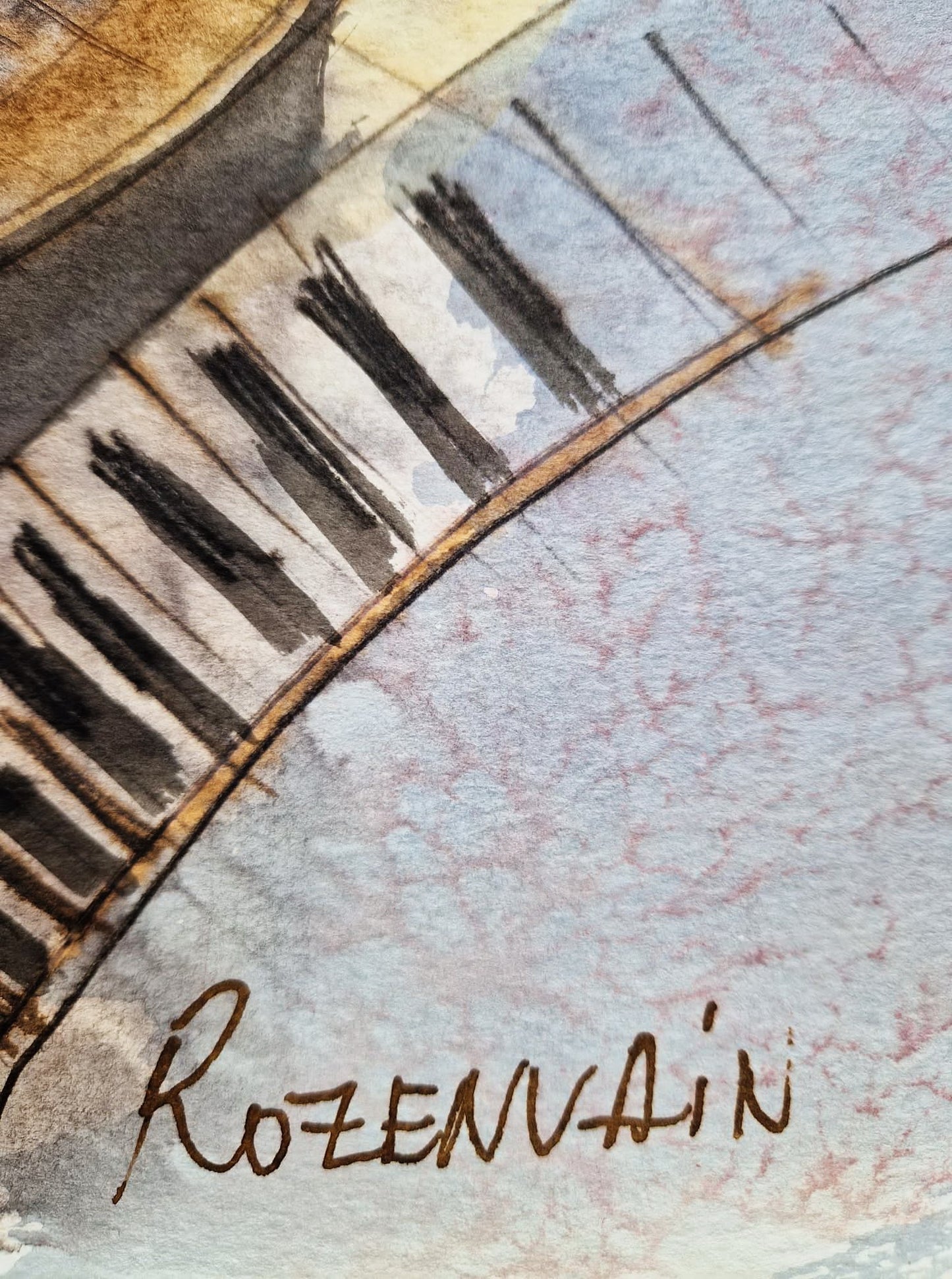 MICHAEL ROZENVAIN - Mozart (UNIQUE - Watercolor) (Unframed)