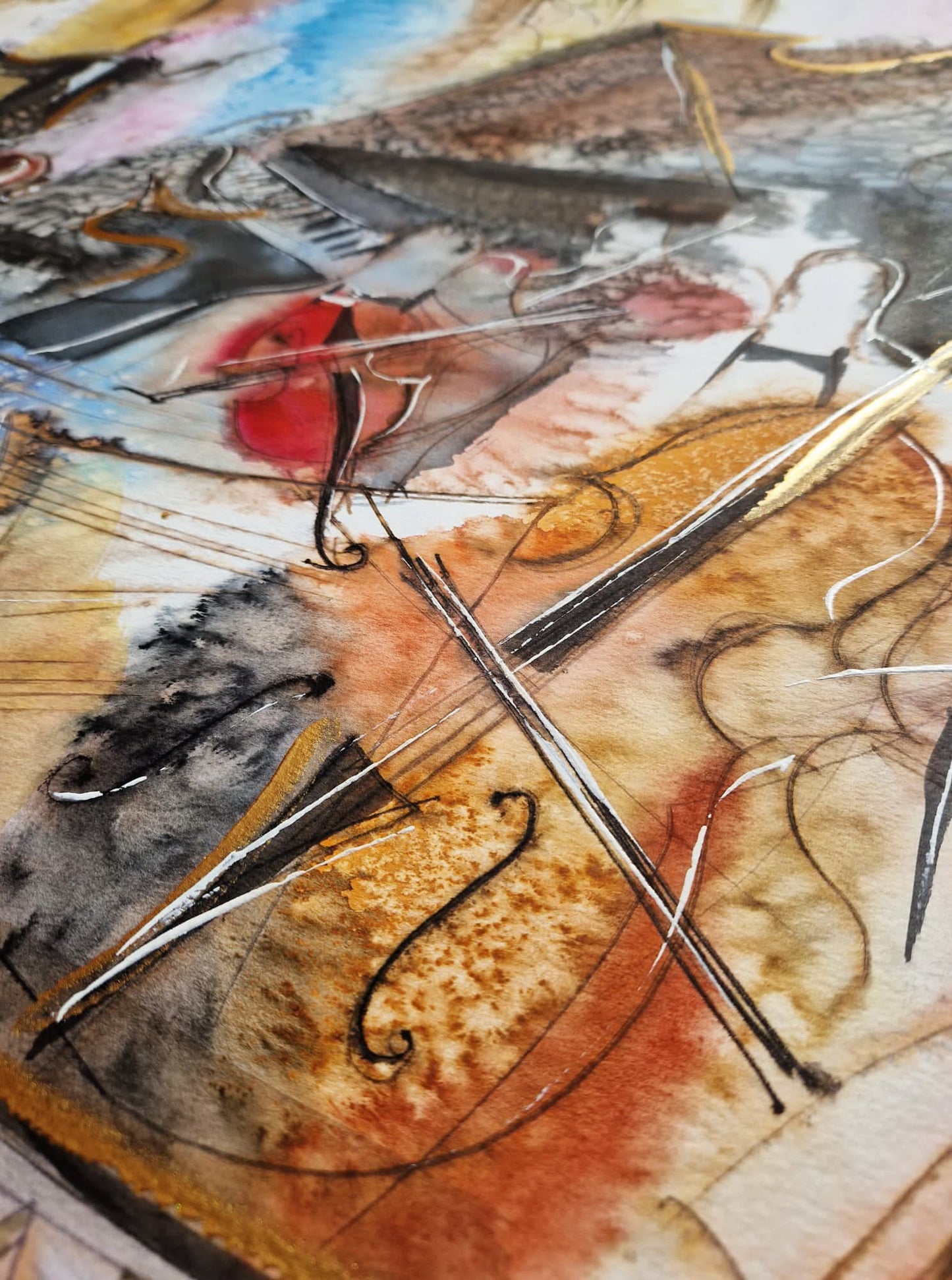 MICHAEL ROZENVAIN - Mozart (UNIQUE - Watercolor) (Unframed)