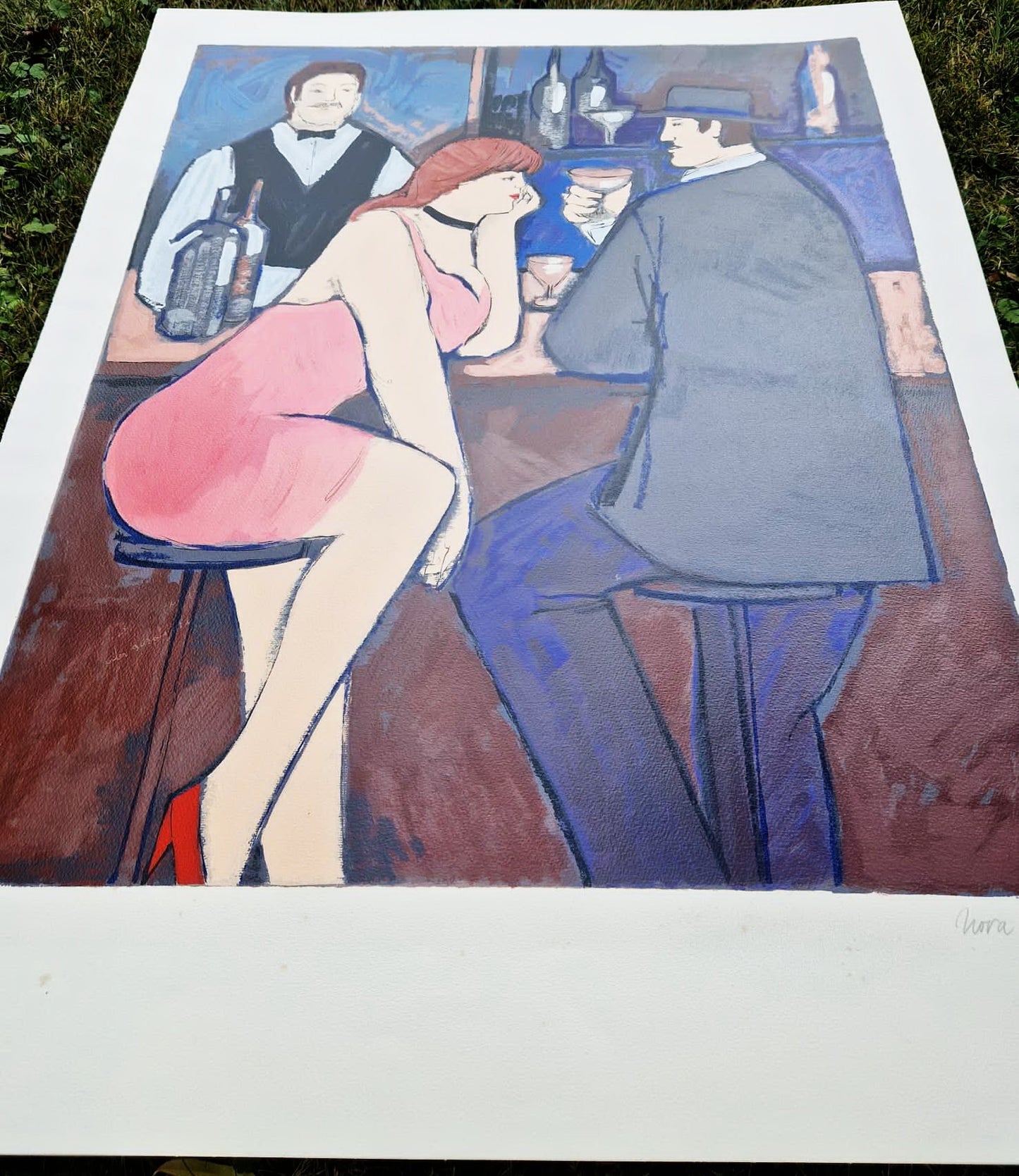 NORA KLEIN - Intimita pri bare (Bez rámu), Serigrafia