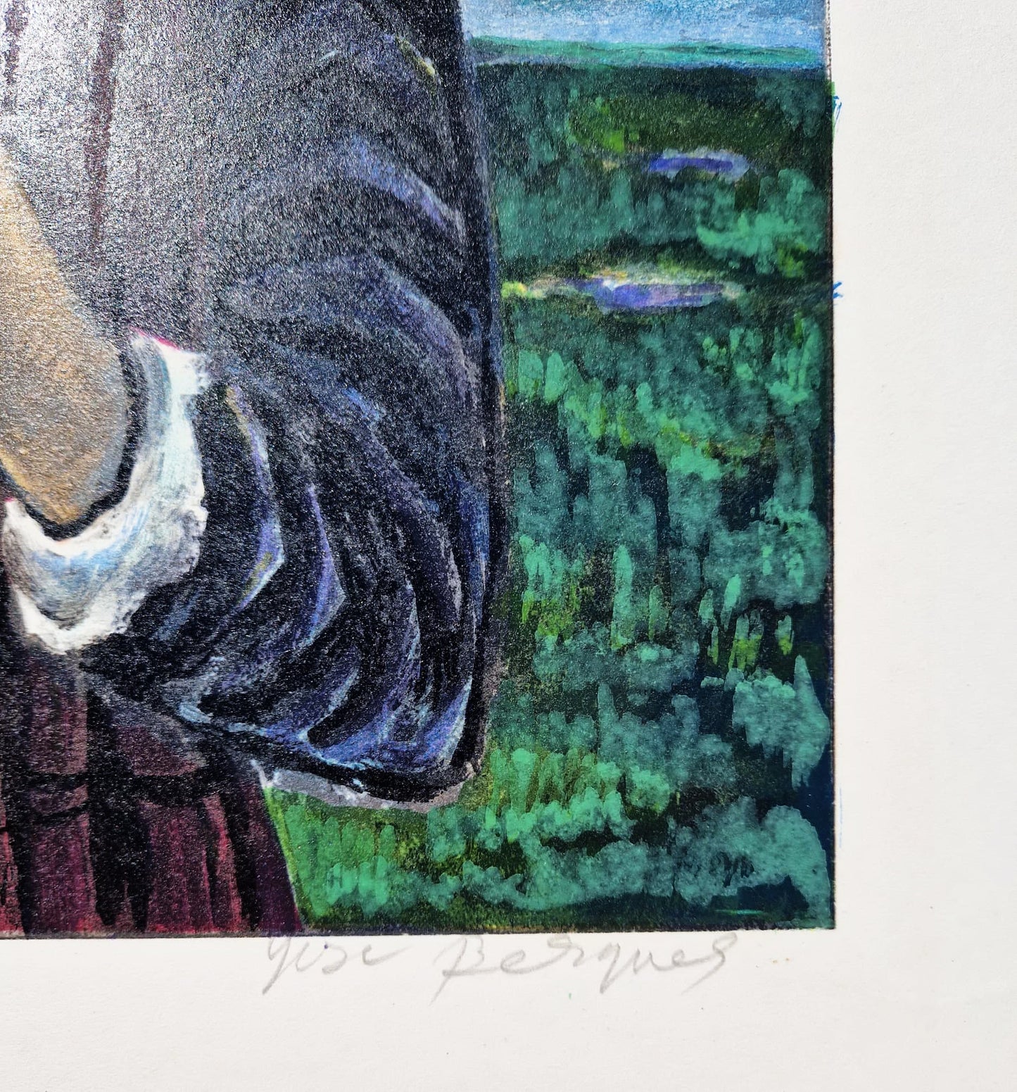 YOSL BERGNER – Chlapec s olivovou ratolesťou (bez rámu), litografia