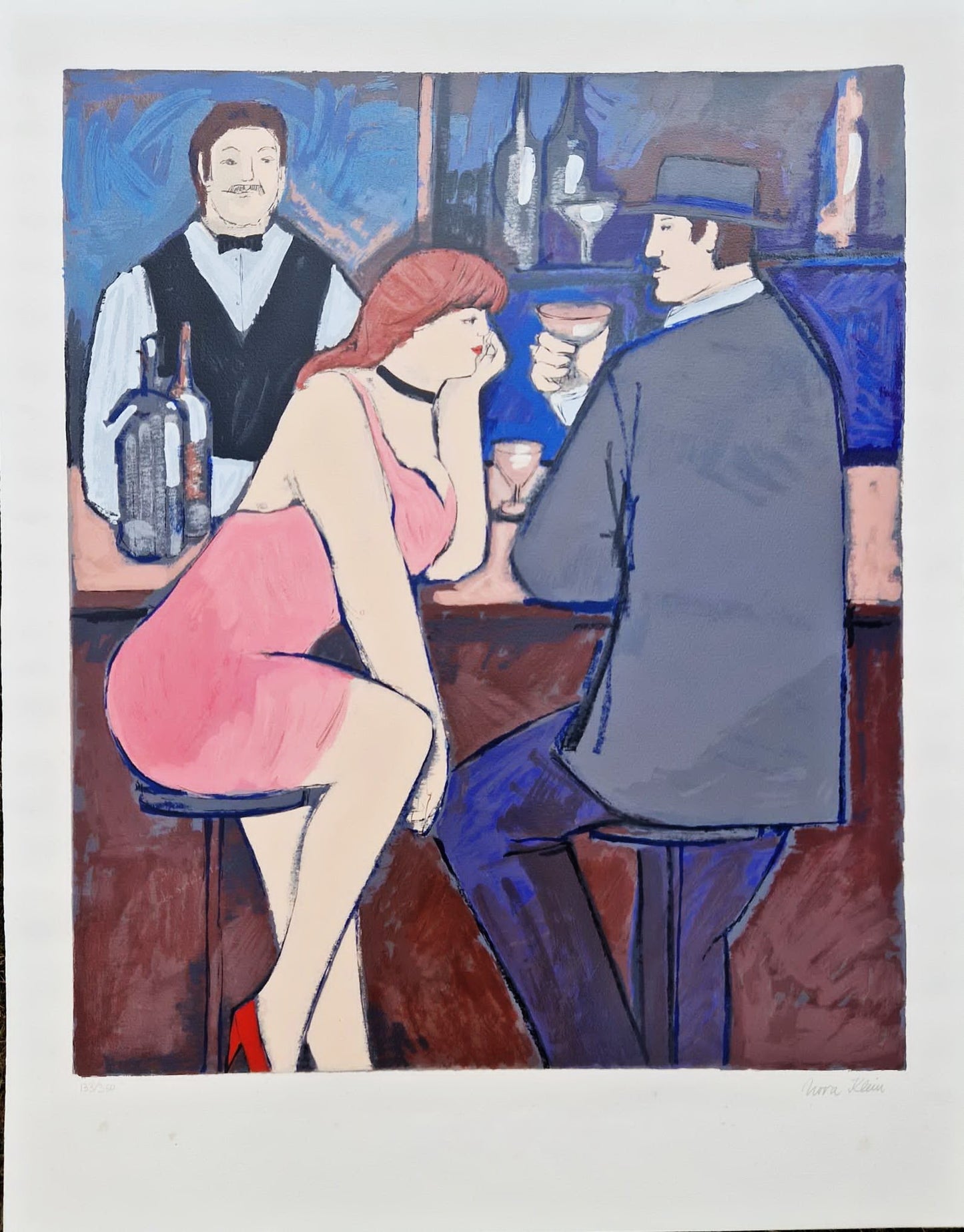 NORA KLEIN - Intimita pri bare (Bez rámu), Serigrafia