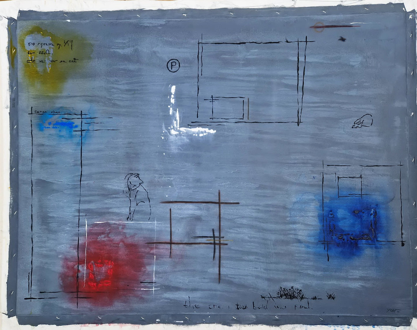 YOAV BRENER - Structural Pulse (UNIQUE - acrylic/oil painting) (Unframed)