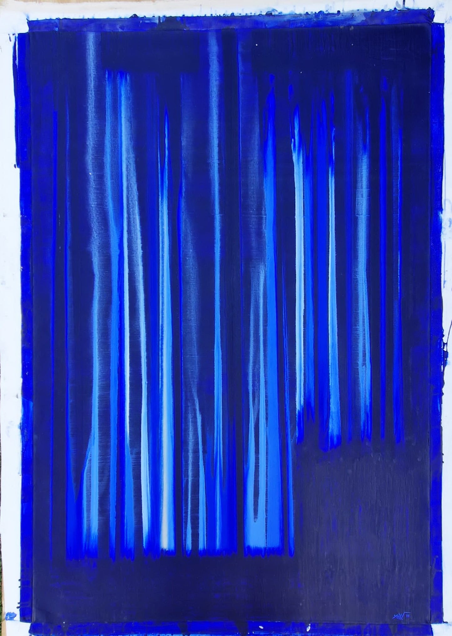 YOAV BRENER - Indigo Rhythm (UNIQUE - acrylic/oil painting) (Unframed)