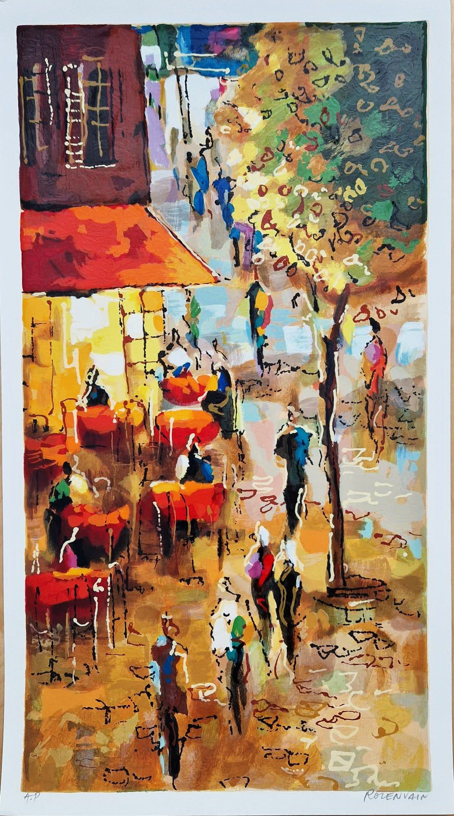 MICHAEL ROZENVAIN - Paris Cafe (Unframed) Serigraph