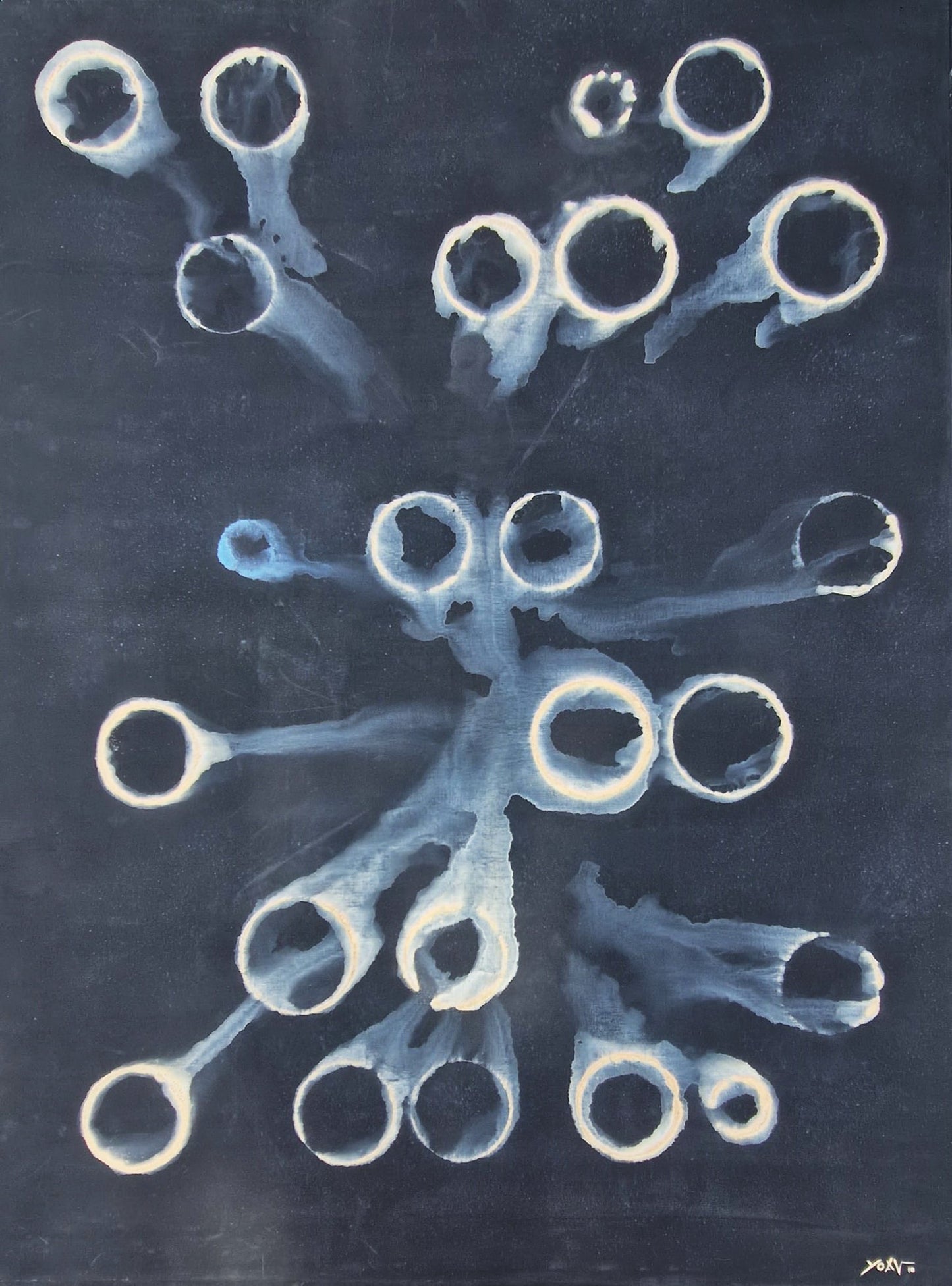 YOAV BRENER - Luminous Cells (UNIQUE - acrylic/oil painting) (Unframed)