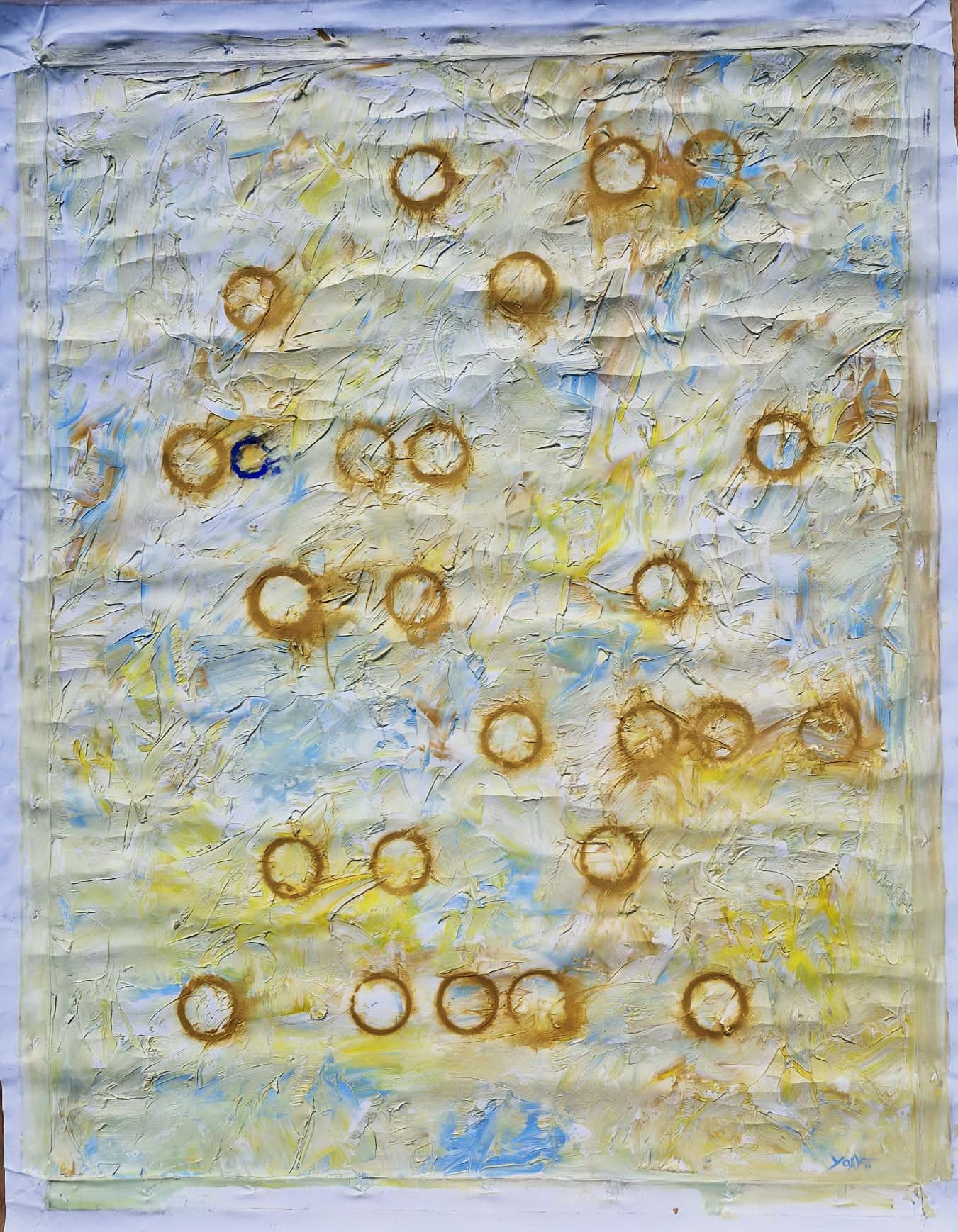 YOAV BRENER - Solar Rhythms (UNIQUE - acrylic/oil painting) (Unframed)