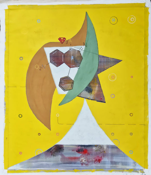 YOAV BRENER - Molecular Hero (UNIQUE - acrylic/oil painting) (Unframed)