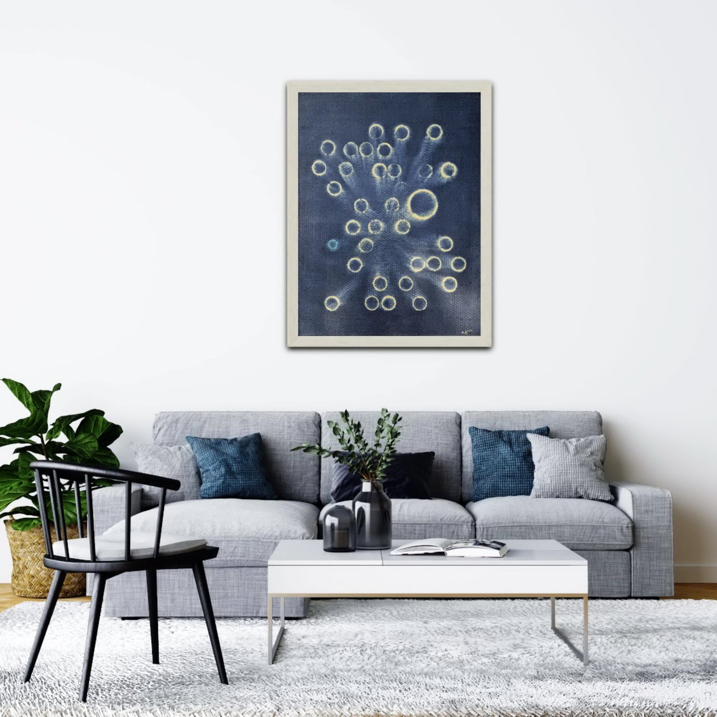 YOAV BRENER - Radiant Neural Grid (UNIQUE - acrylic/oil painting) (Unframed)