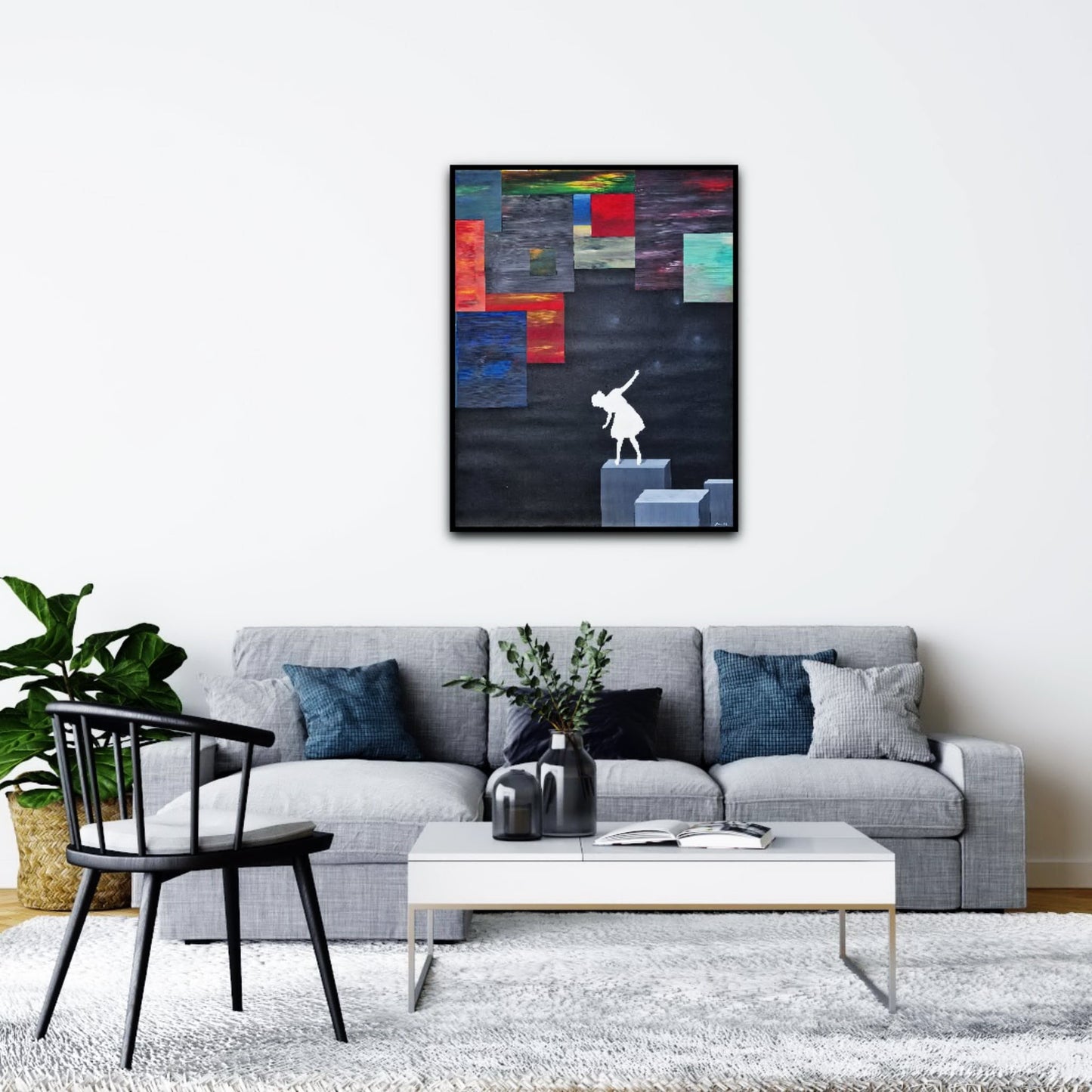 YOAV BRENER - The Equilibrium Act (UNIQUE - acrylic/oil painting) (Unframed)