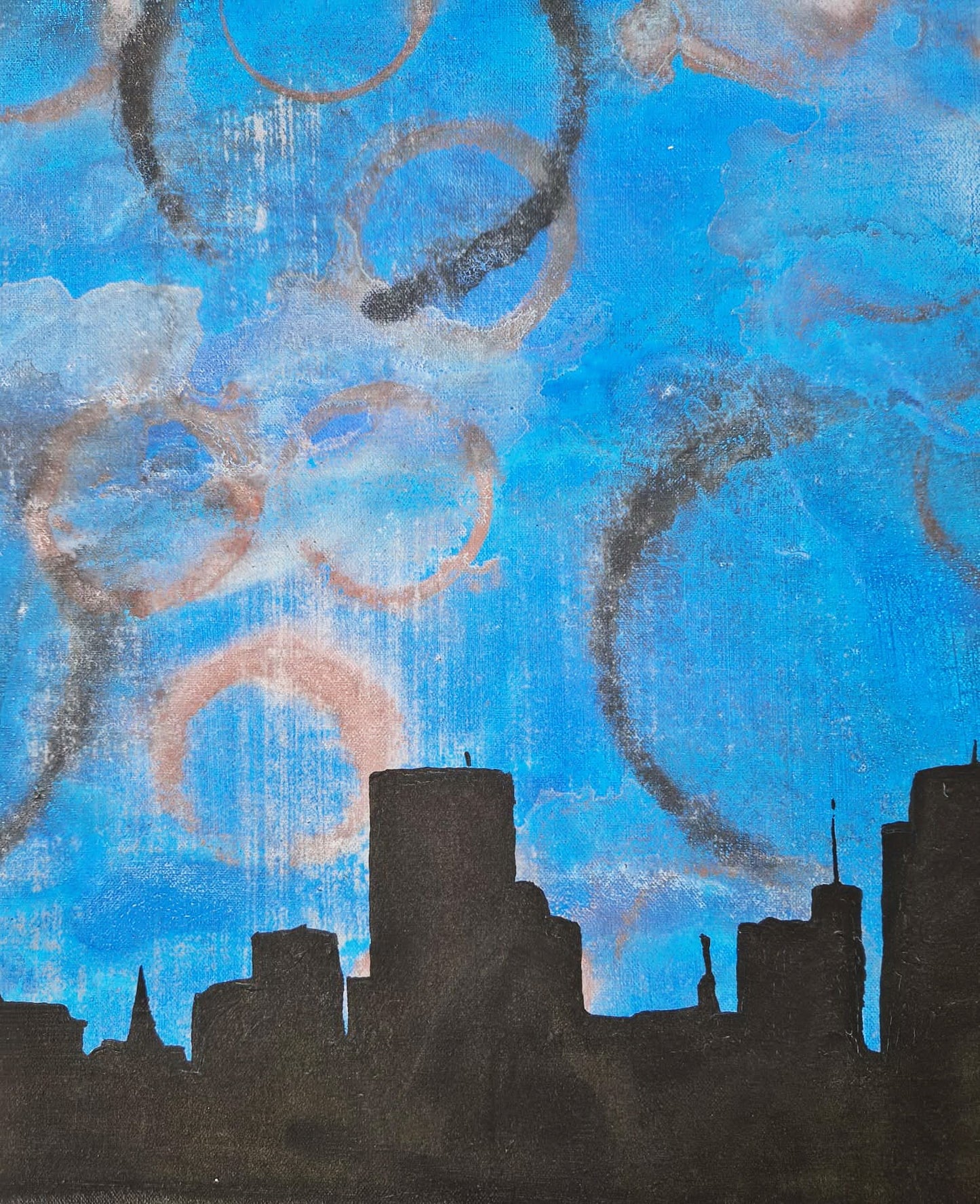 YOAV BRENER - Metropolitan Halos (UNIQUE - acrylic/oil painting) (Unframed)