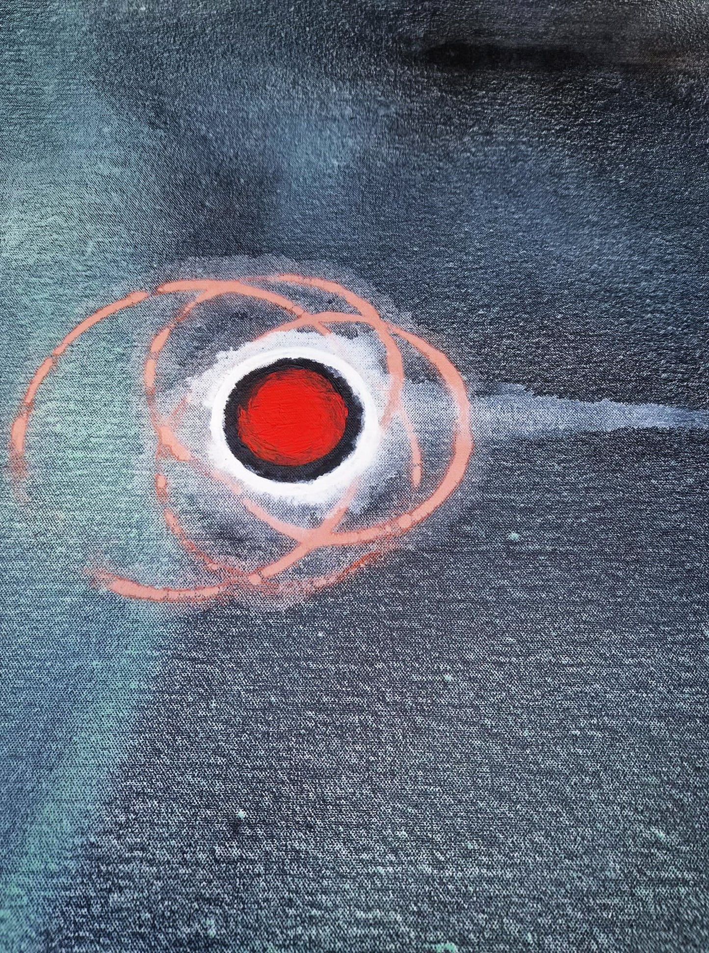 YOAV BRENER - Crimson Nucleus (UNIQUE - acrylic/oil painting) (Unframed)