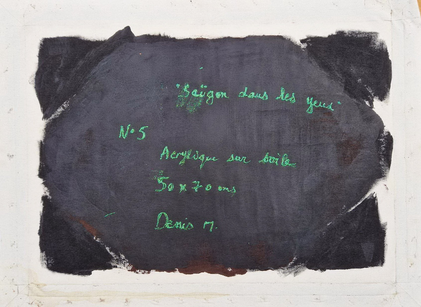 DENIS MARCON - Saigon dans les yeux N.5 (CERTIFICATE) (UNIQUE - oilpainting/acrylic)