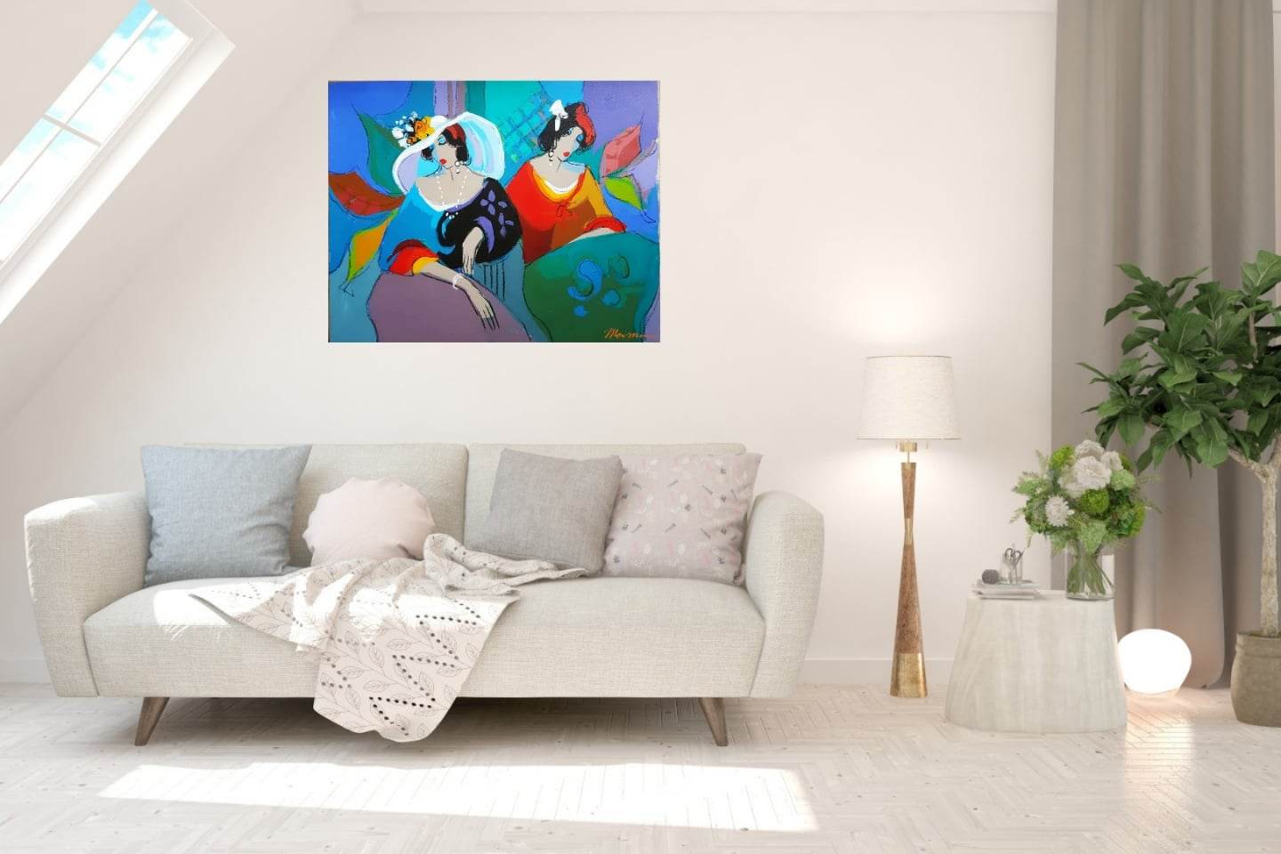 ISAAC MAIMON - Tea Time 2 (UNIQUE - acrylic/oil painting (Certificate)